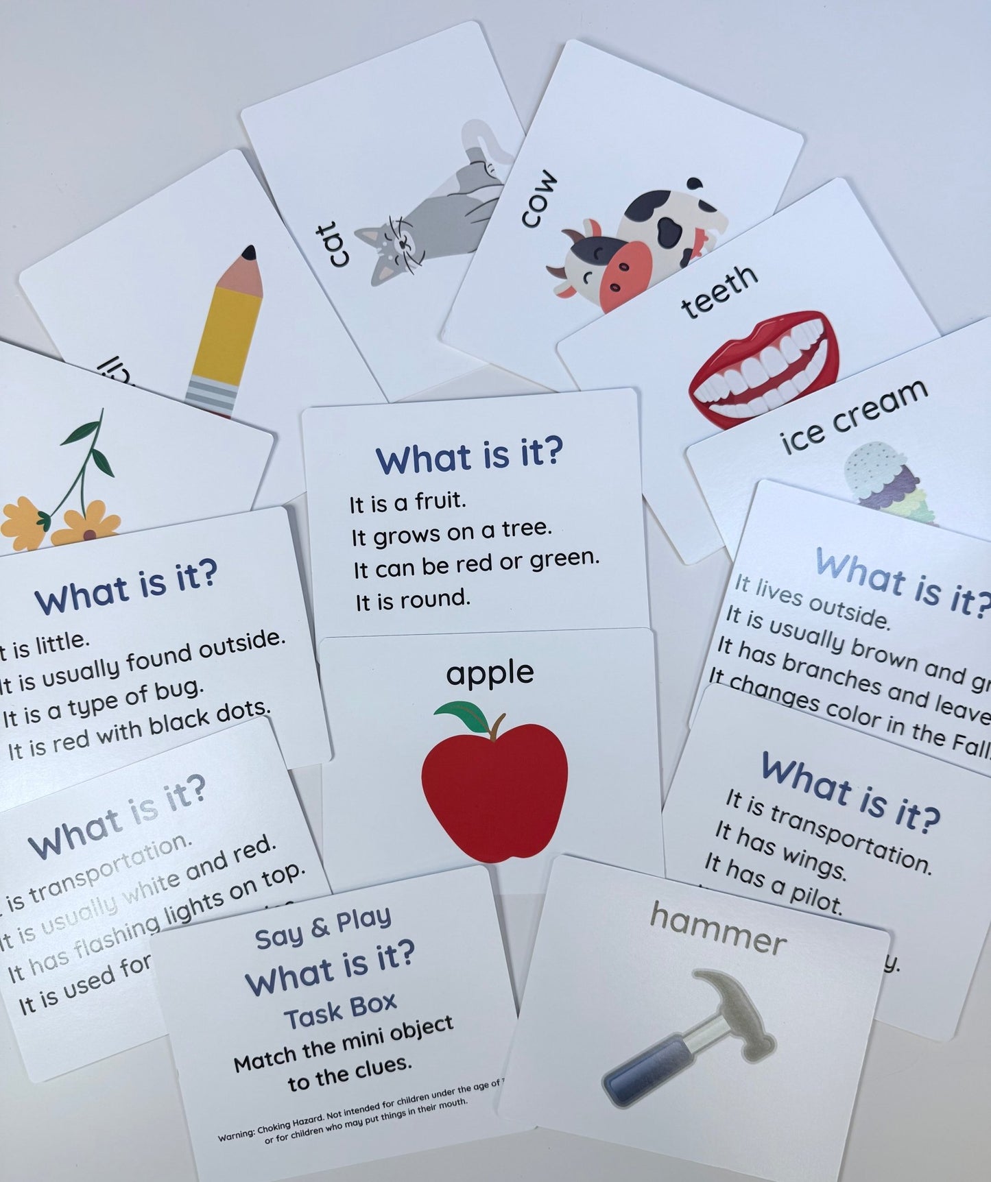 Question Task Box for Speech Therapy - What Is It Game with Mini Objects - Speech and Smile