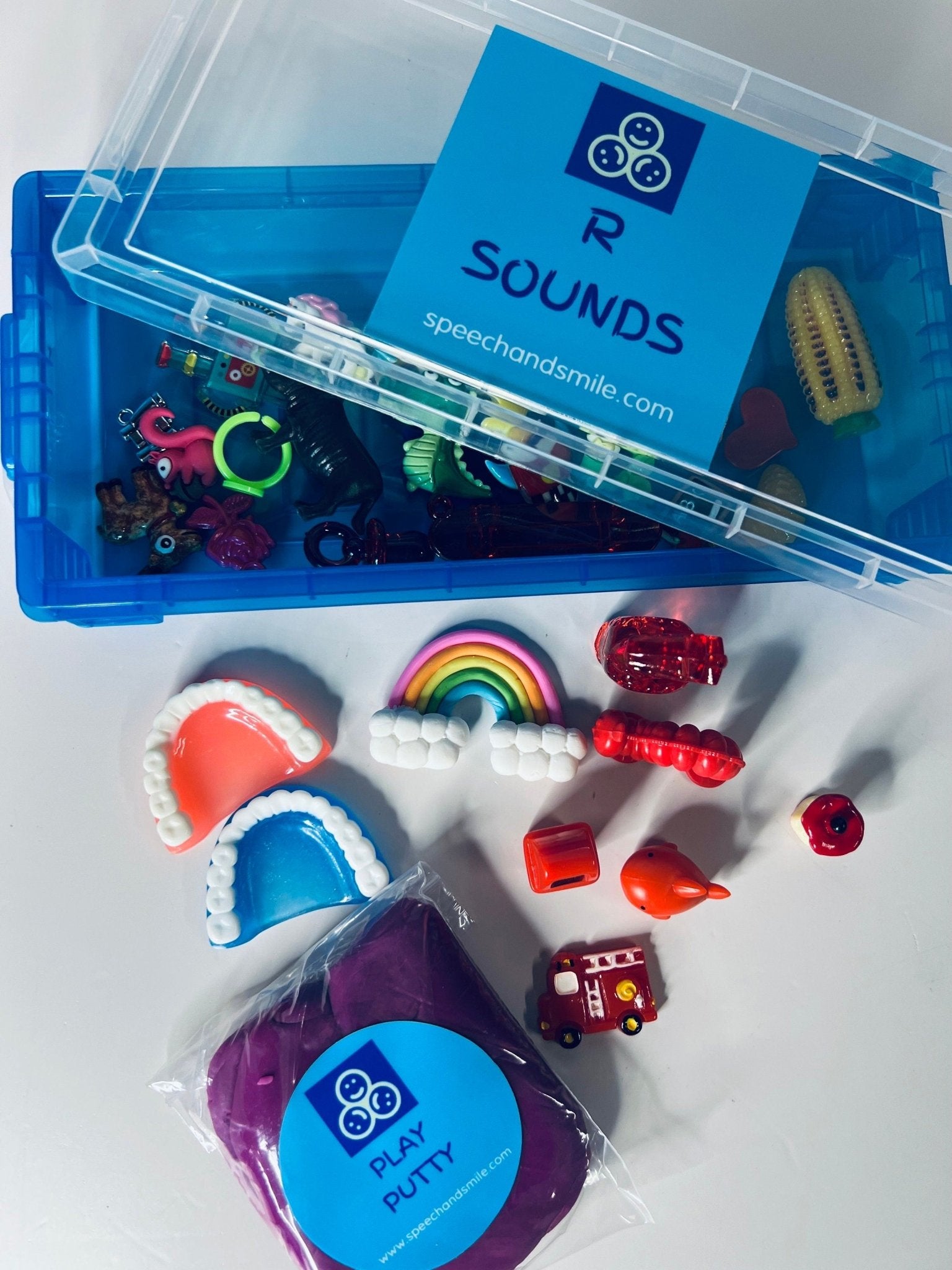 R Sound Objects Kit with Mouth Model - R Mini Objects for Speech Therapy - Speech and Smile