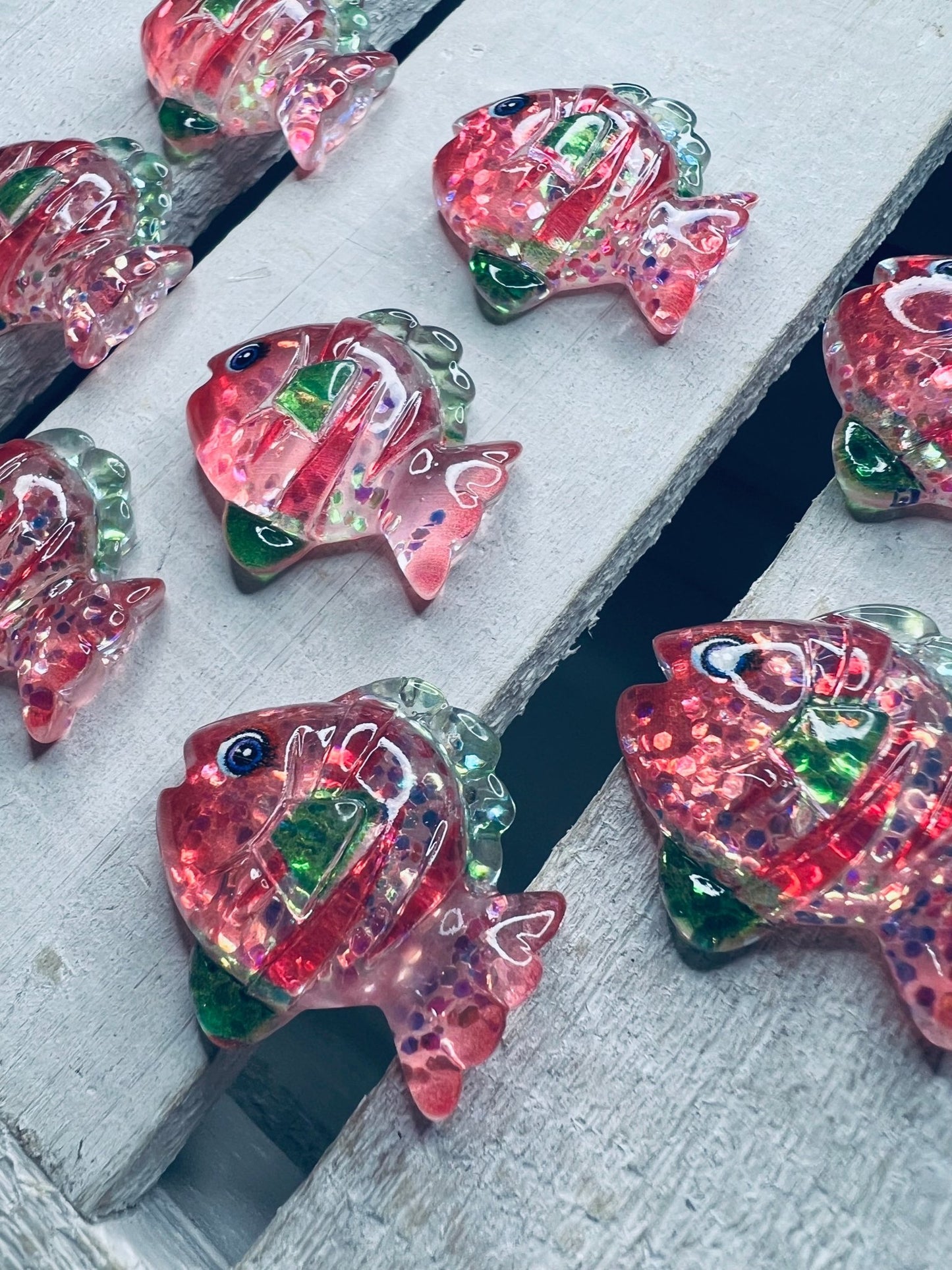 Rainbow Fish Miniature Sparkling Fish Trinket Minis Speech Therapy Doodads - Speech and Smile