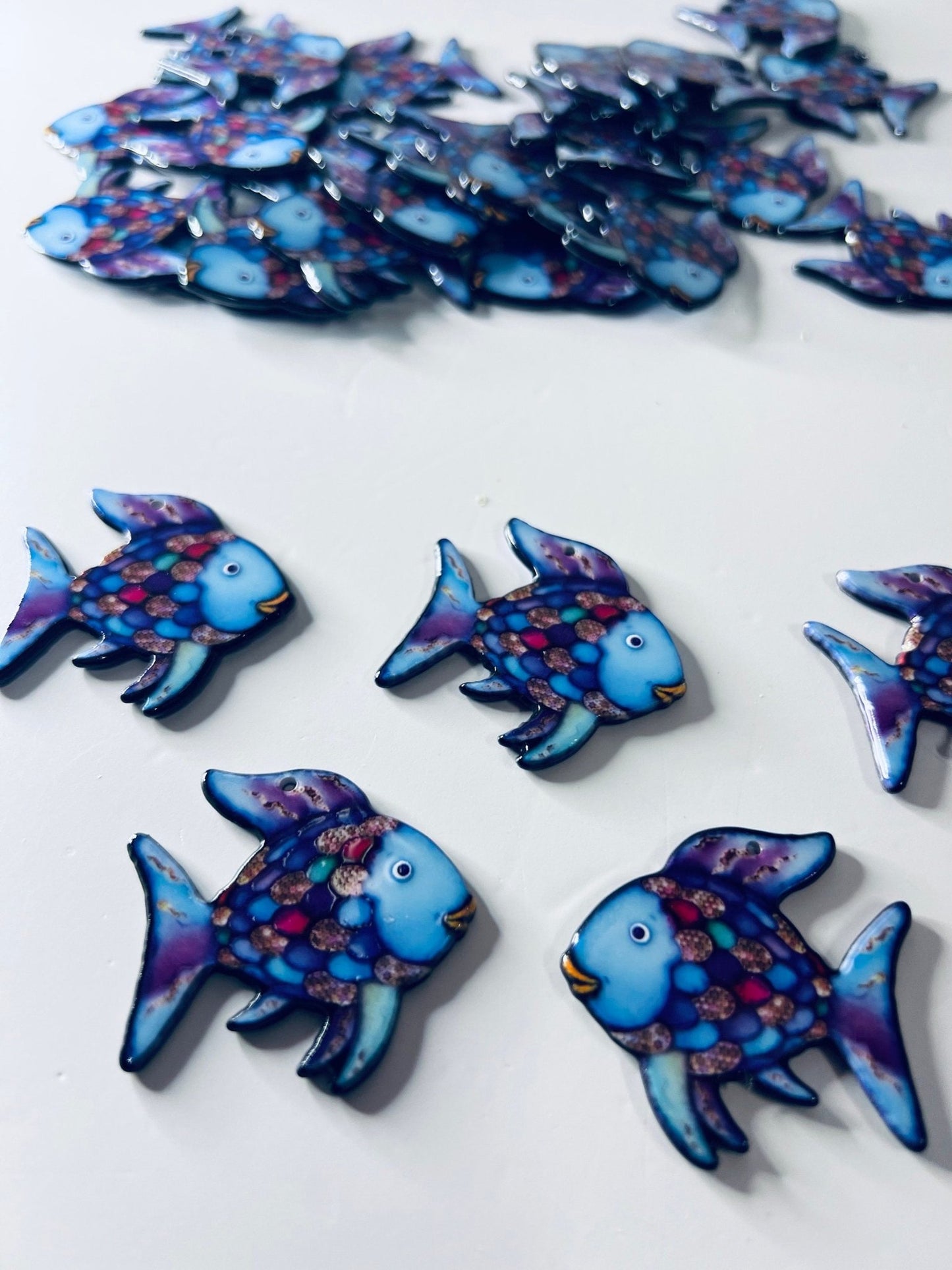 Rainbow Fish Miniature - Speech Therapy Trinkets Story Props for Rainbow Fish - Speech and Smile