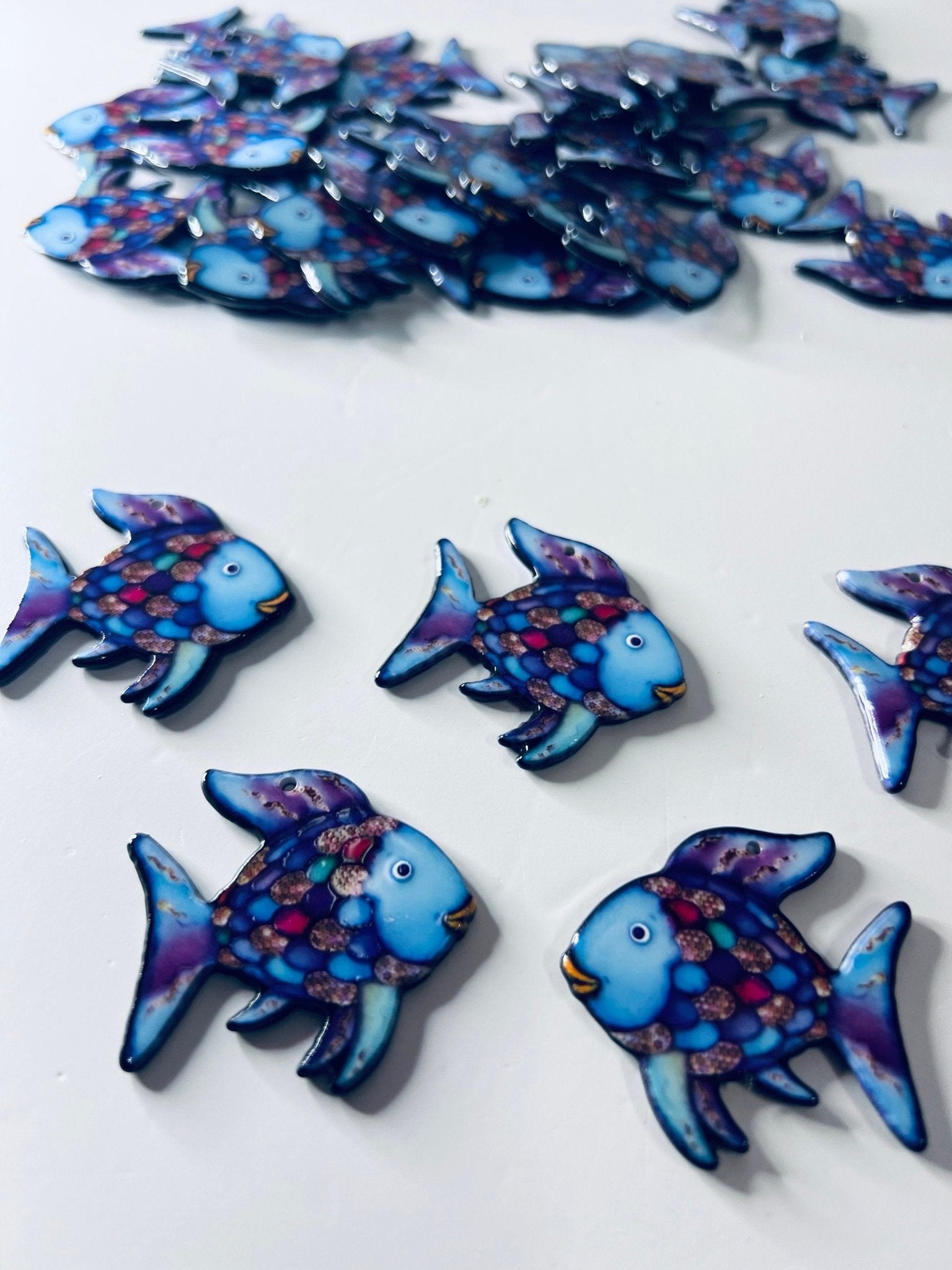 Rainbow Fish Miniature - Speech Therapy Trinkets Story Props for Rainbow Fish - Speech and Smile