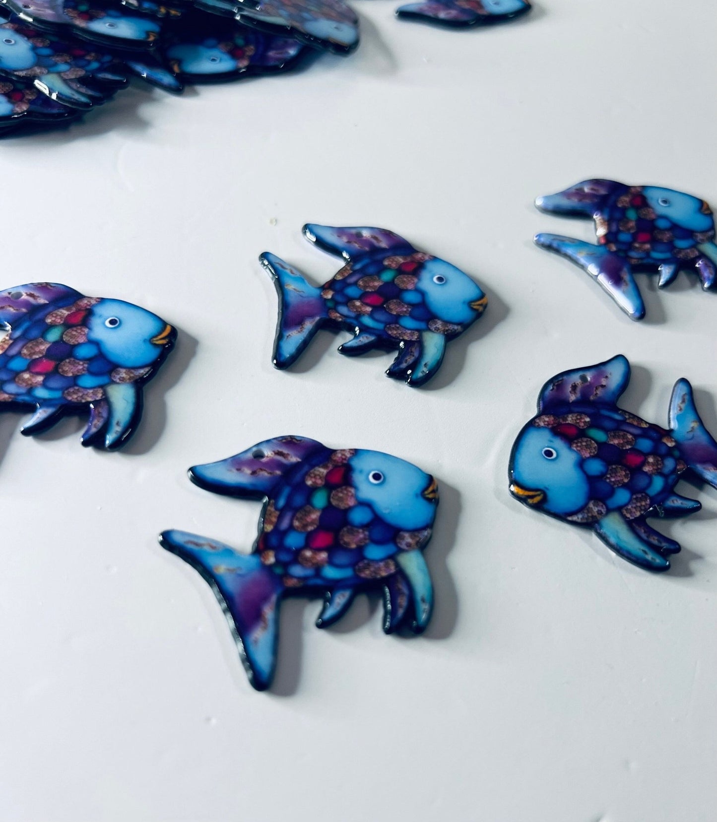 Rainbow Fish Miniature - Speech Therapy Trinkets Story Props for Rainbow Fish - Speech and Smile