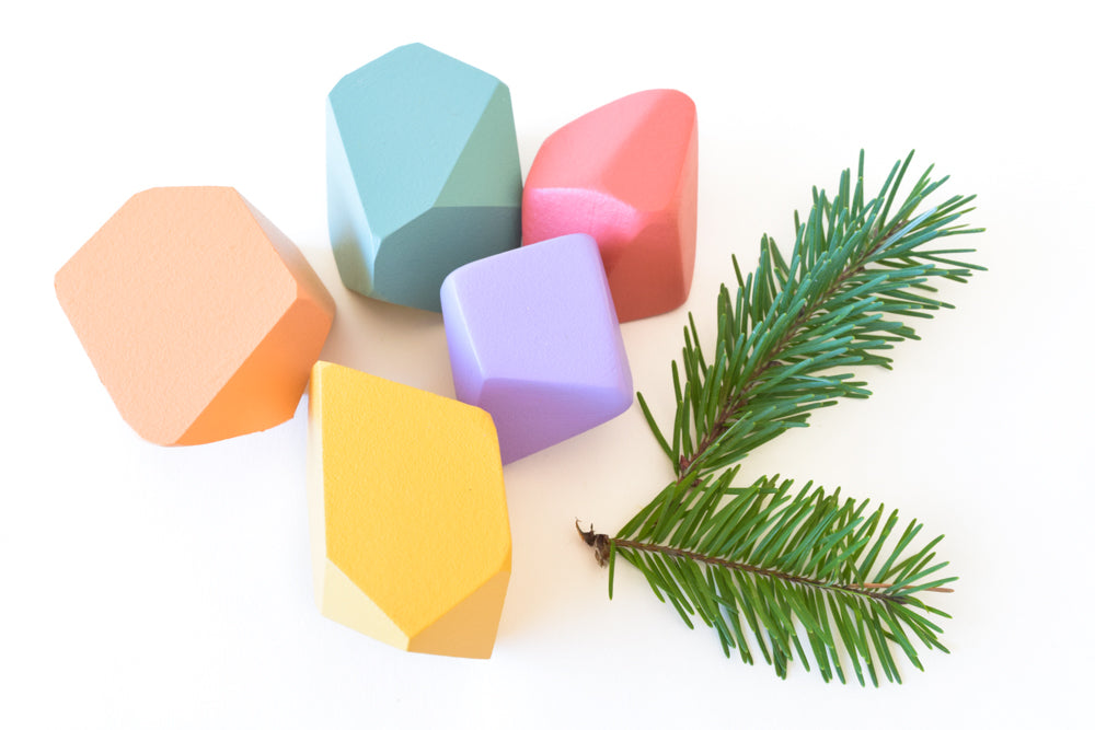 Rainbow Rock Blocks Set Stacking Matte Rainbow | Set of 5
