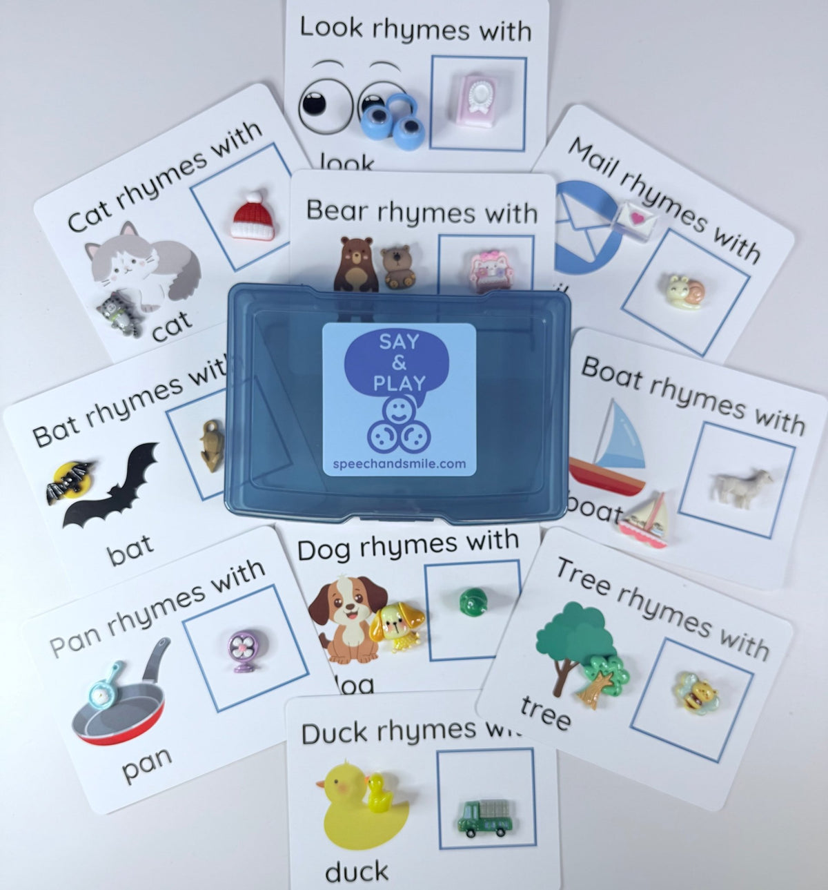 RHYME Task Box with Mini Objects Language Speech Therapy Mini Objects ...
