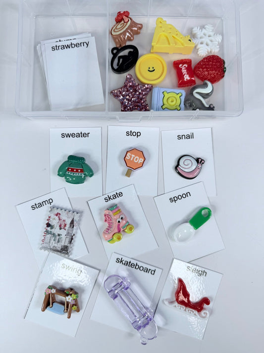 S Blend Mini Objects Set - Speech Therapy Trinkets and Doodads for Sounds - Speech and Smile
