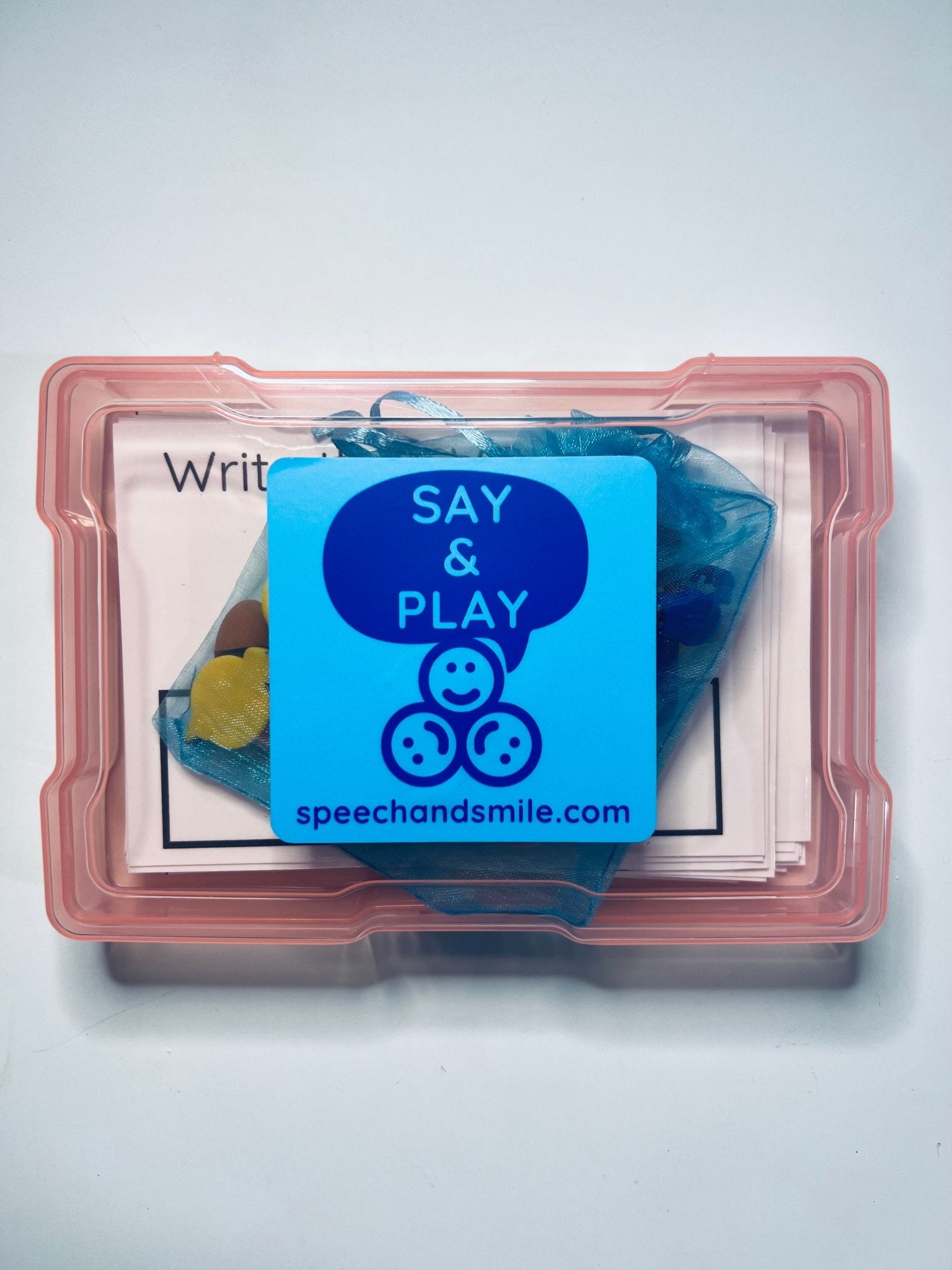 Say and Play CVC Language Task Box SPELLING kit Mini Objects Speech Therapy CVC Objects Montessori Language Objects - Speech and Smile
