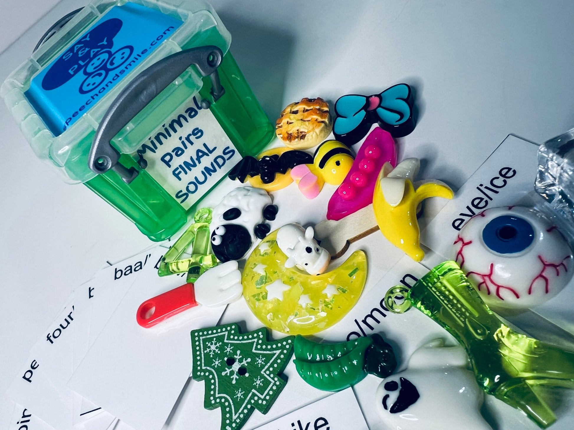 Say and Play Final Consonant Deletion Mini Objects Kit Minimal Pairs Phonological No Final Sound to Word with the Final Sound CV to CVC - Speech and Smile