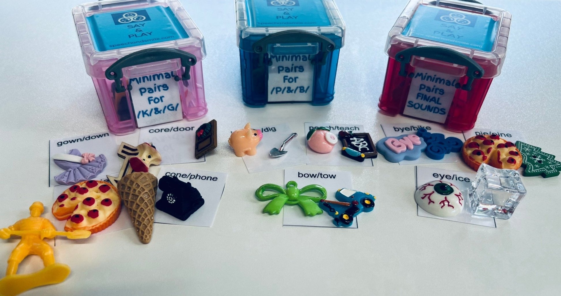 Say and Play Minimal Pair Speech Therapy Mini Objects Articulation Object and Final Consonant Deletion Objects for Speech Therapy - Speech and Smile