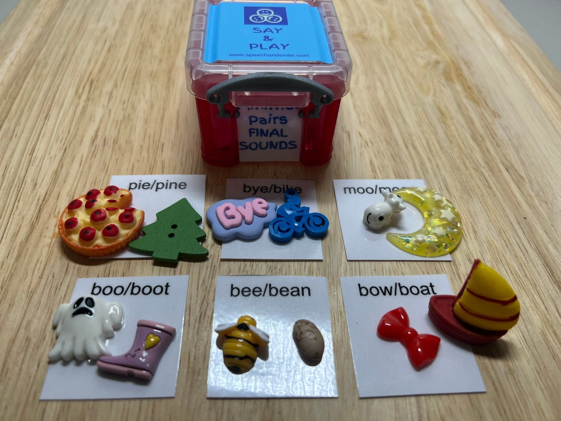 Say and Play Minimal Pair Speech Therapy Mini Objects Articulation Object and Final Consonant Deletion Objects for Speech Therapy - Speech and Smile
