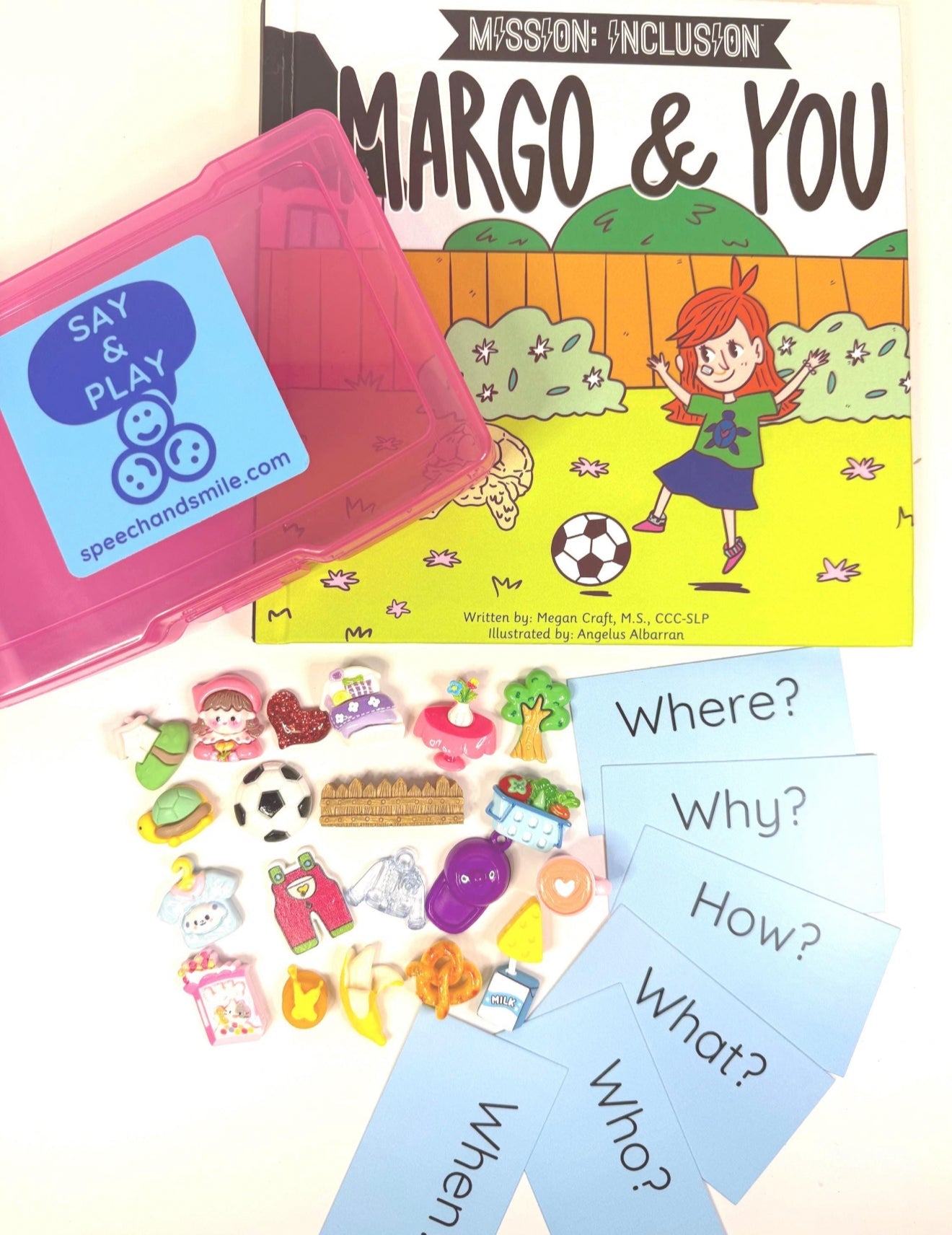 Say and Play Story Kit for Margo and You Mini Objects for Speech Therapy Interactive Book About Inclusion - Speech and Smile