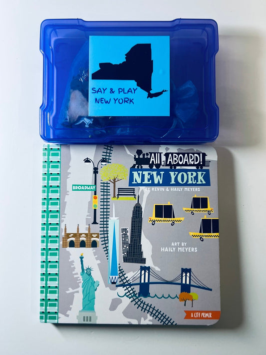 Say and Play Story Kit New York State Book Mini Objects Spech Therapy State Trinkets Learn about a State with Mini Objects - Speech and Smile