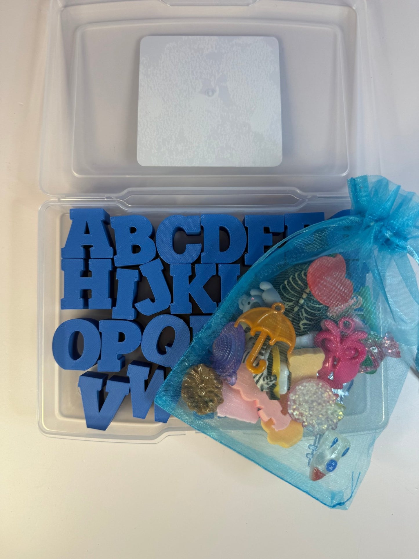 Say & Play Mini Objects™ Alphabet Set Learning Letters and 26 Mini Objects Trinkets - Montessori Alphabet Toy - Early Literacy - Speech and Smile