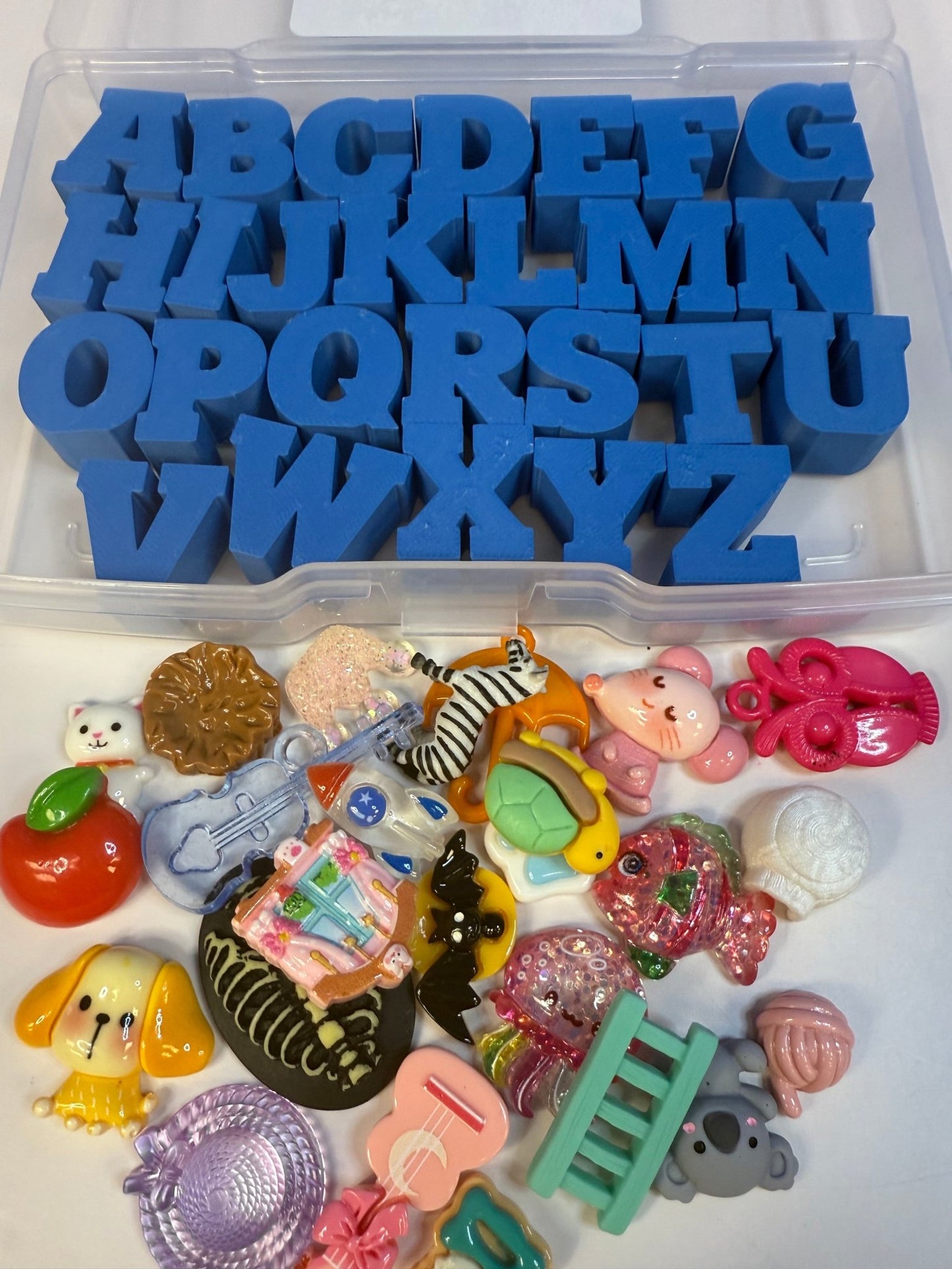 Say & Play Mini Objects™ Alphabet Set Learning Letters and 26 Mini Objects Trinkets - Montessori Alphabet Toy - Early Literacy - Speech and Smile