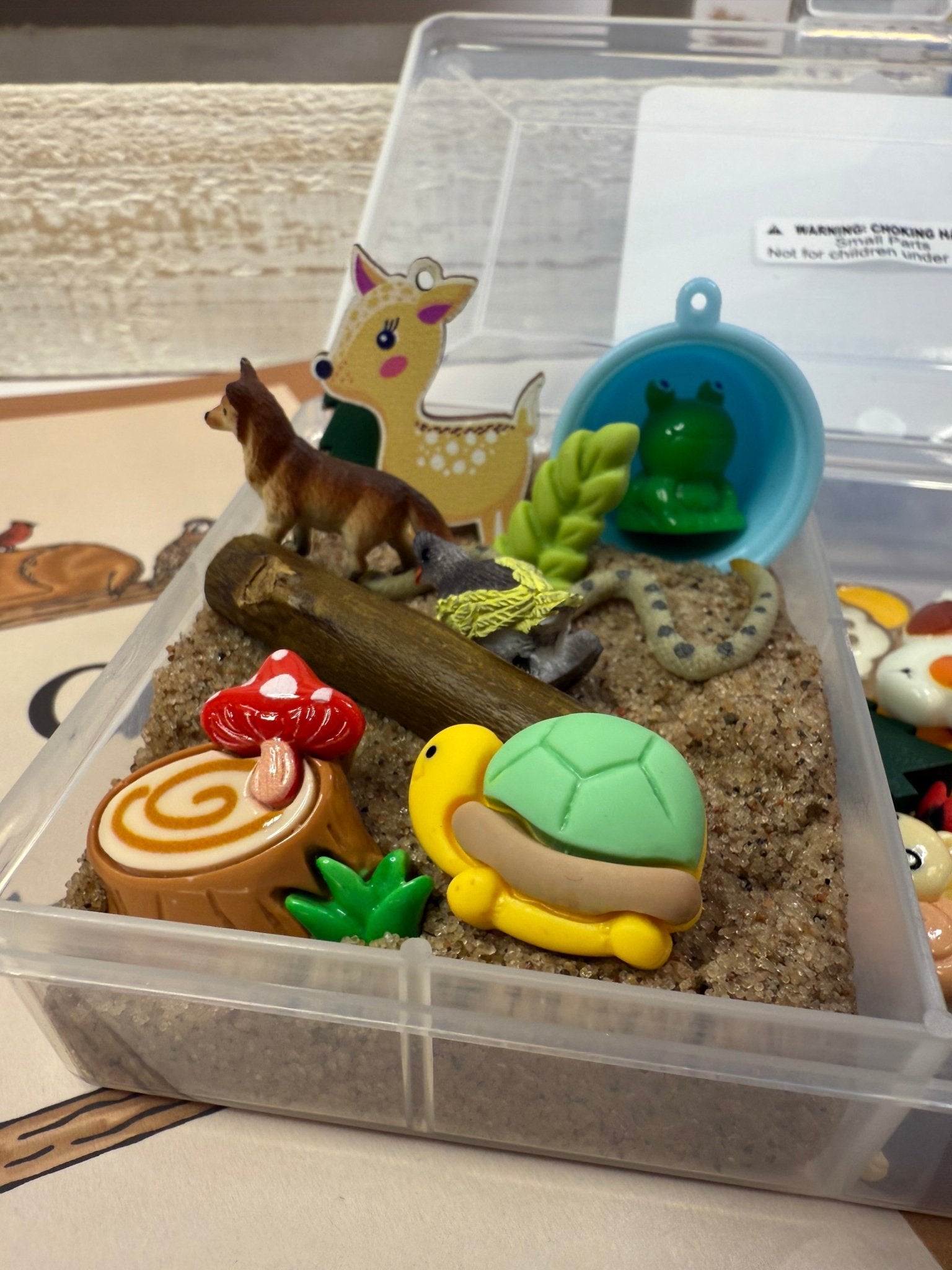 Say & Play Mini Objects Story Kit WITH BOOK Walking on a Trail Story Kit Nature and Animal Mini Objects Kinetic Sand Sensory Play Kit - Speech and Smile
