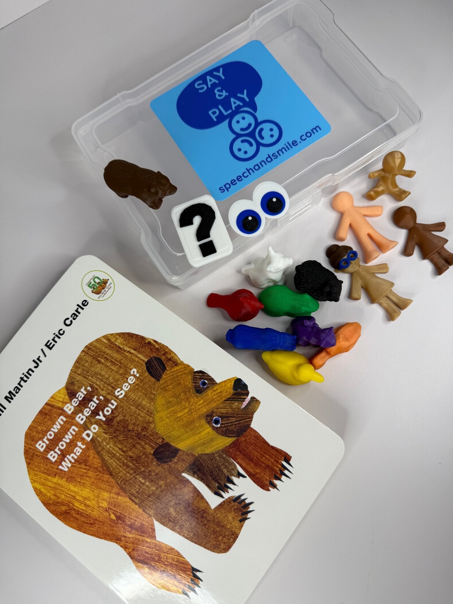 Say & Play Story Kit – Brown Bear, Brown Bear What Do You See – Story Mini Objects for Speech Therapy, Book Props - Speech and Smile