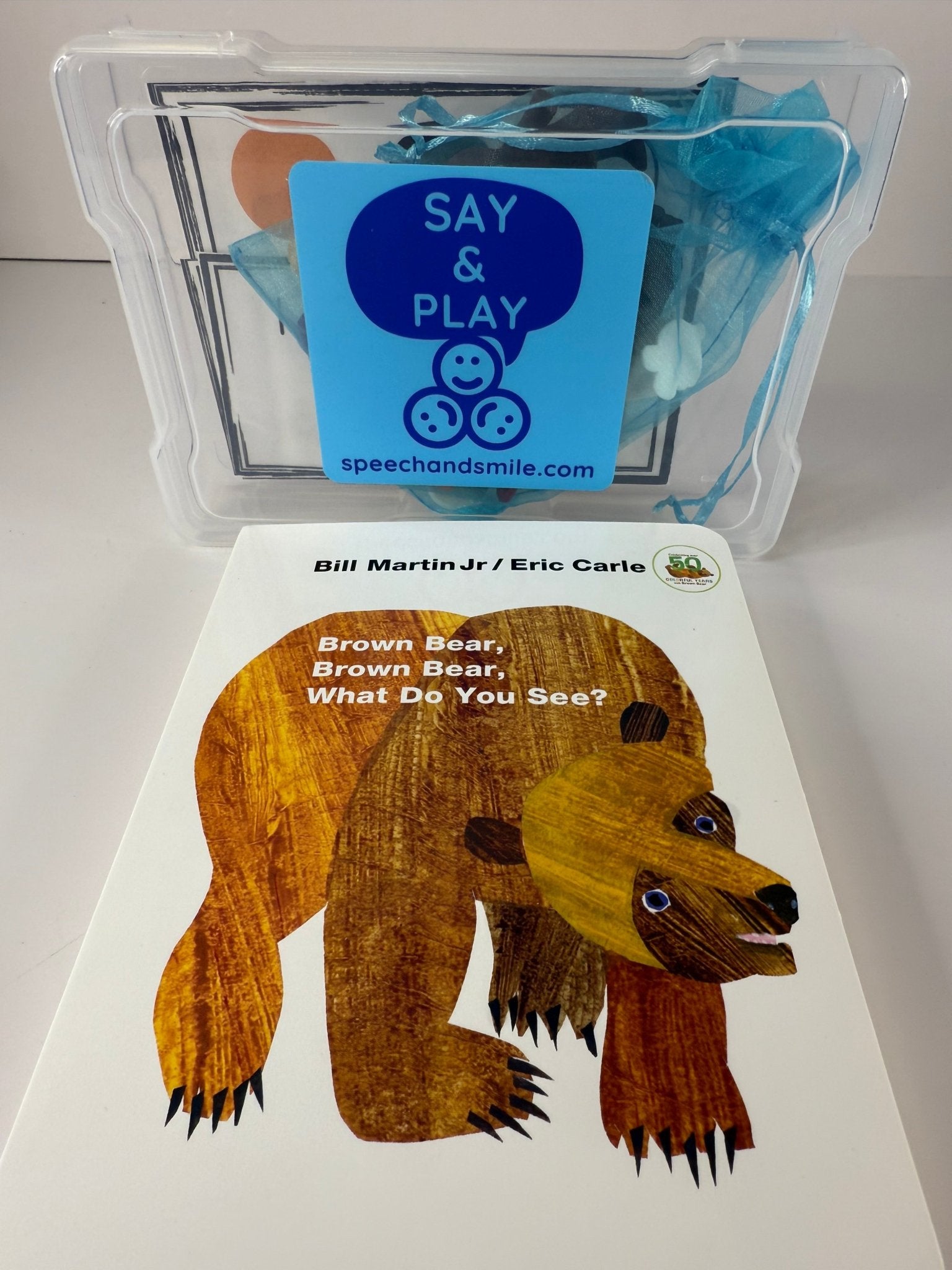 Say & Play Story Kit – Brown Bear, Brown Bear What Do You See – Story Mini Objects for Speech Therapy, Book Props - Speech and Smile