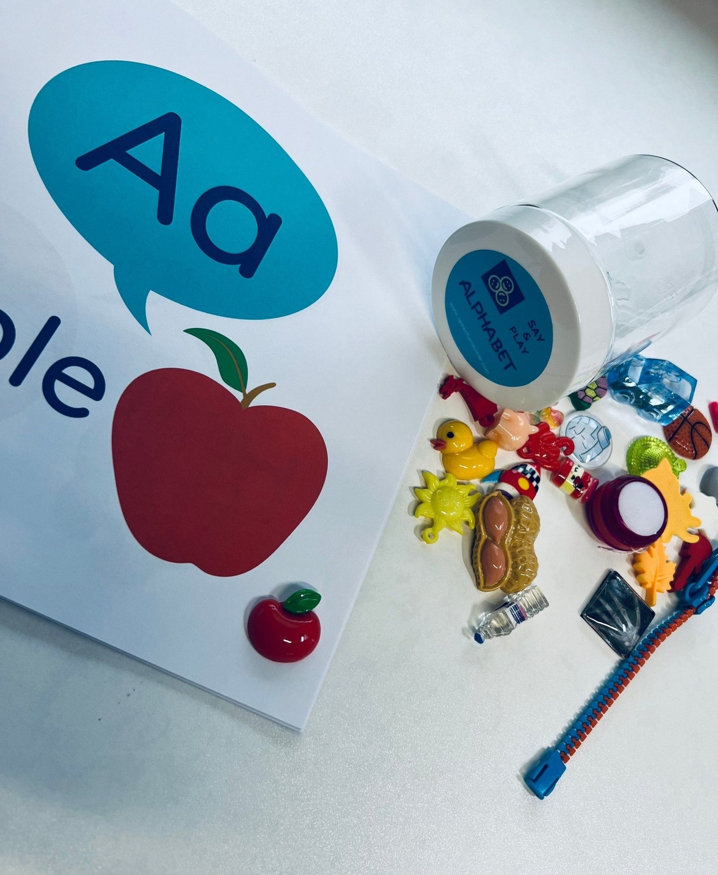 Say & Play the Alphabet Way Book + Mini Objects Jar | Alphabet Learning | Speech Therapy Tool | SLP Created - Speech and Smile