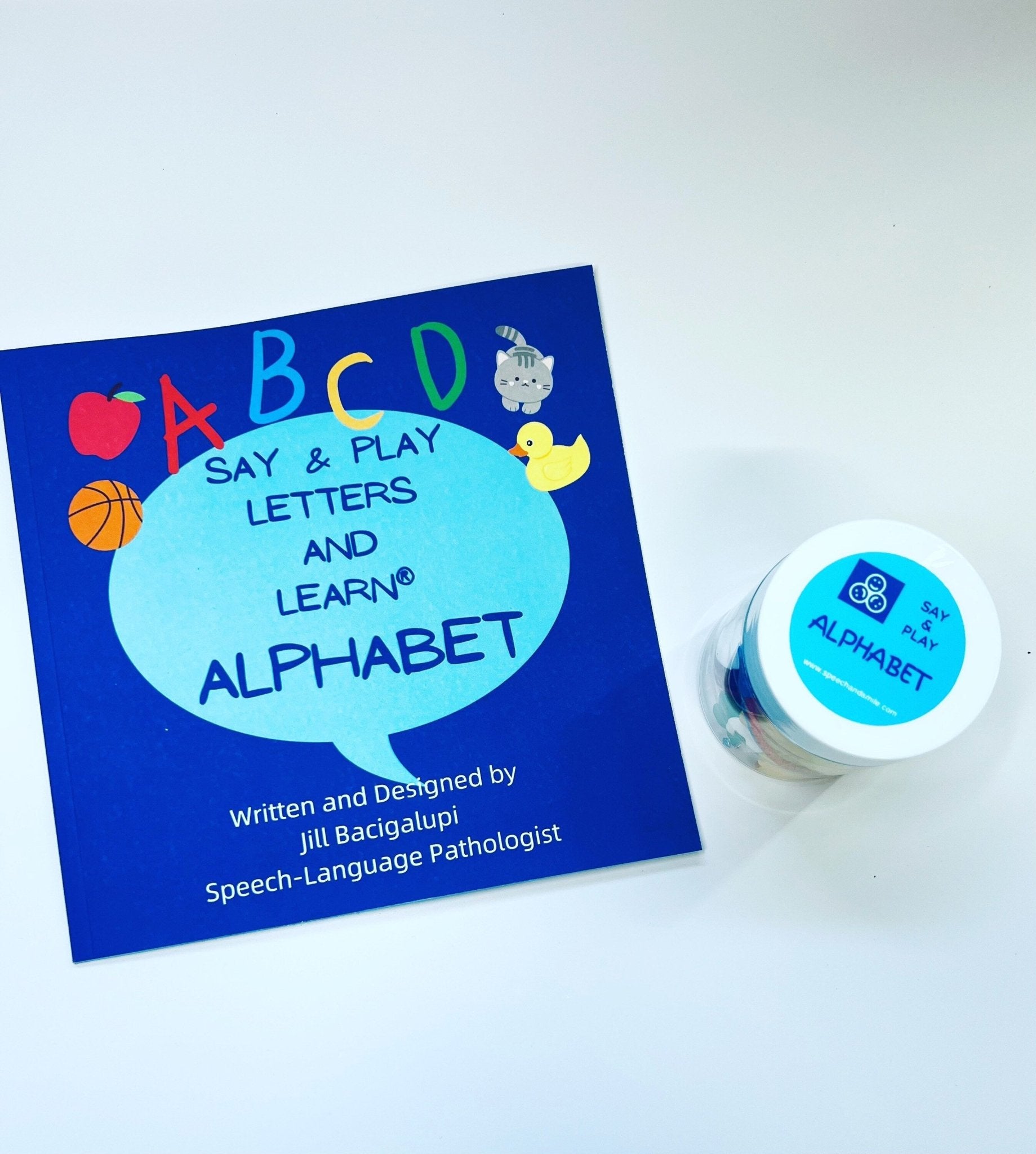 Say & Play the Alphabet Way Book + Mini Objects Jar | Alphabet Learning | Speech Therapy Tool | SLP Created - Speech and Smile