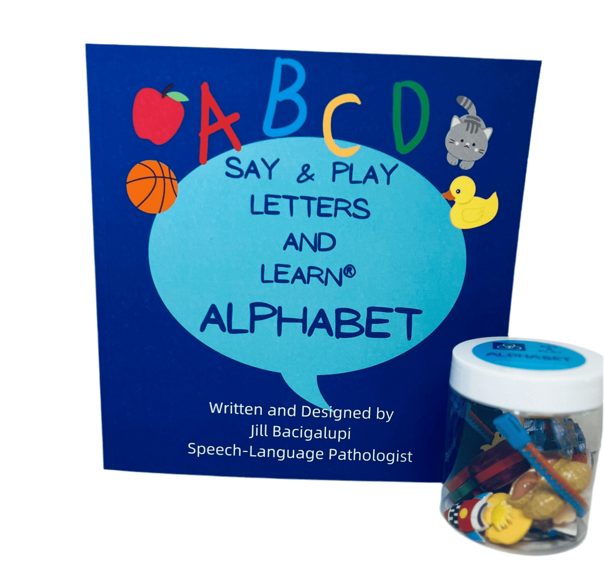 Say & Play the Alphabet Way Book + Mini Objects Jar | Alphabet Learning | Speech Therapy Tool | SLP Created - Speech and Smile