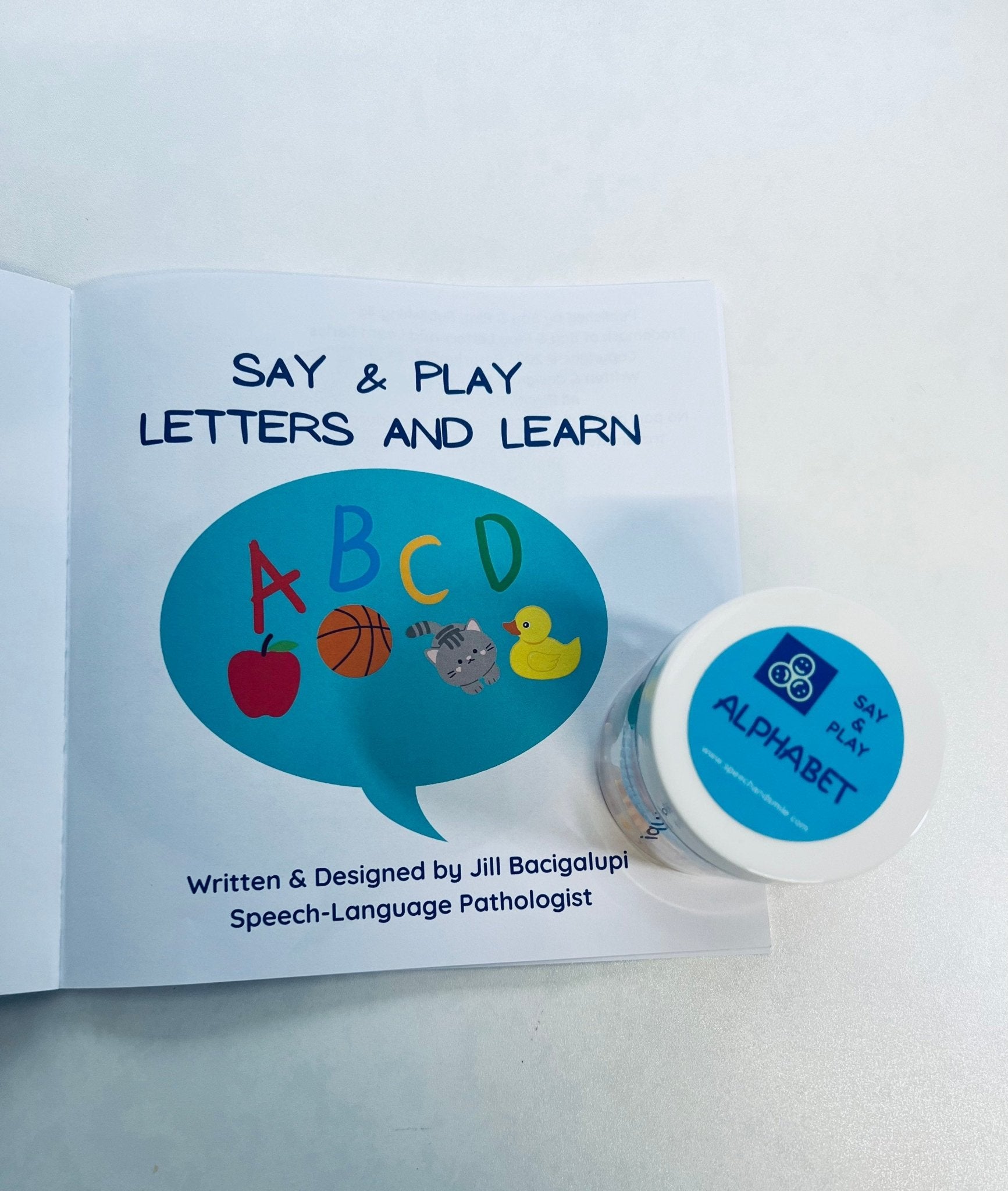 Say & Play the Alphabet Way Book + Mini Objects Jar | Alphabet Learning | Speech Therapy Tool | SLP Created - Speech and Smile