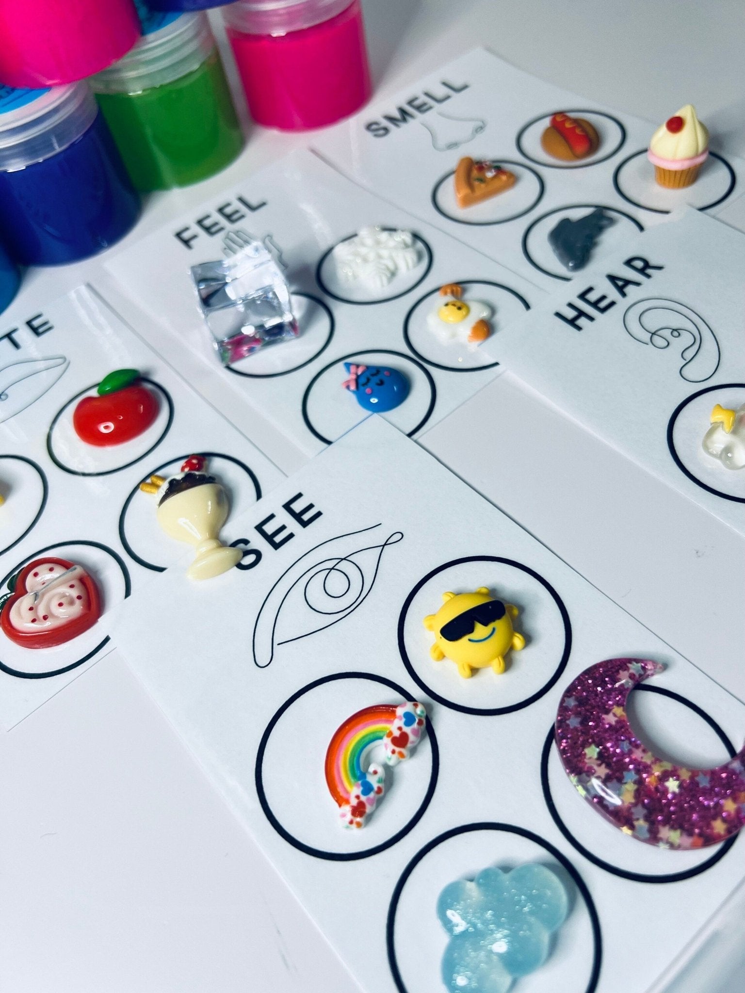 SENSES Task Box with Mini Objects Sort Objects to the Sense Preschool Science Task Box Language Task Box Mini Speech Therapy - Speech and Smile