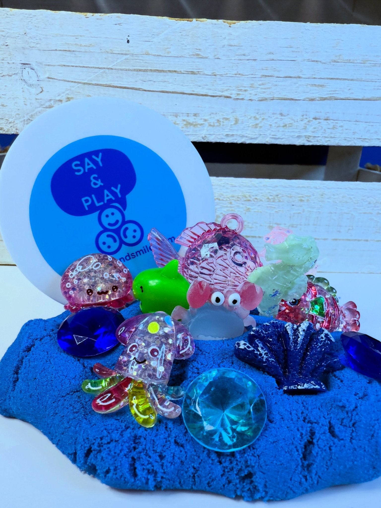 Sensory Sand with Mini Objects - Pick your Theme Trinkets - explore miniatures in the kinetic sand - Speech and Smile