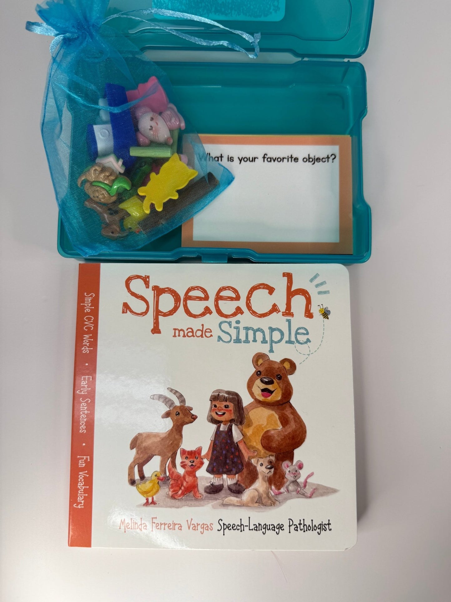 Speech Made Simple – Early Childhood CVC Word Book Mini Objects | Rhyming Speech Therapy Kit, Phonics Practice, Say and Play Learning - Speech and Smile