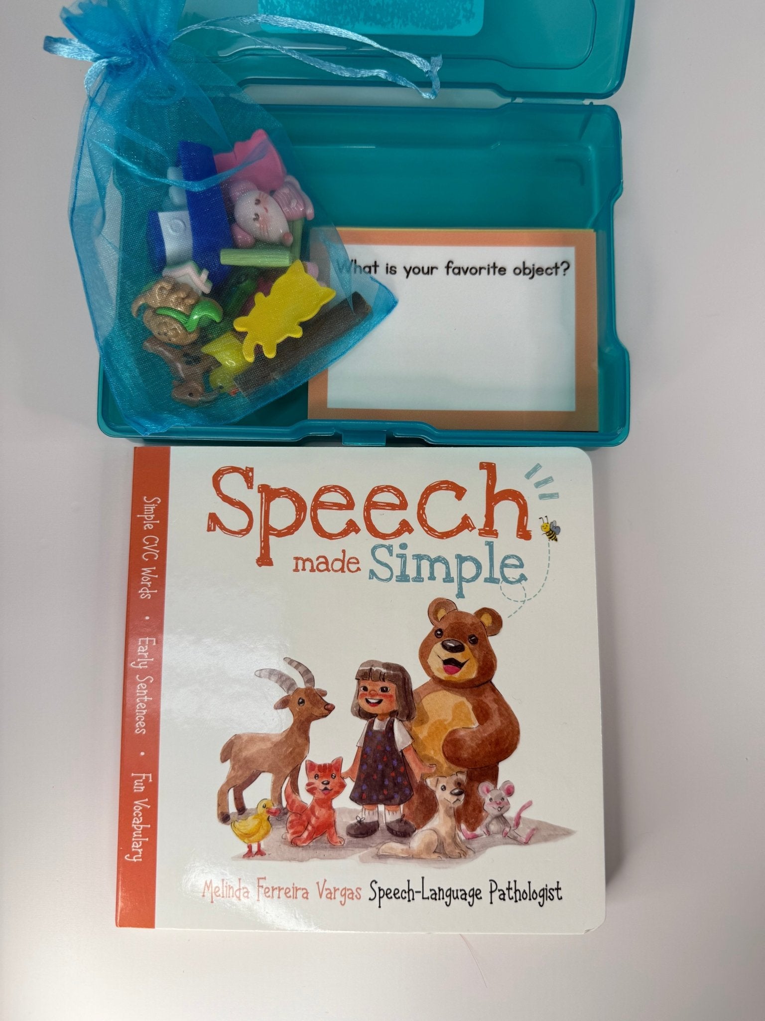 Speech Made Simple – Early Childhood CVC Word Book Mini Objects | Rhyming Speech Therapy Kit, Phonics Practice, Say and Play Learning - Speech and Smile