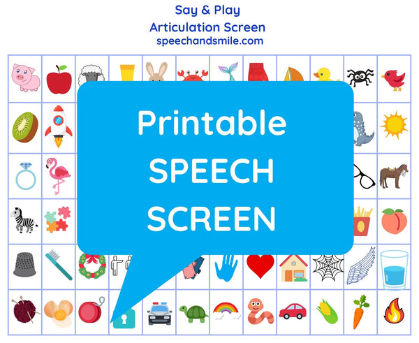 Speech Screen-PRINTABLE Speech Screen with Pictures-Digital Speech Scr ...
