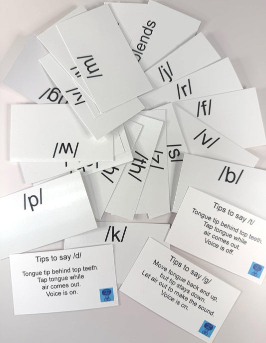 Speech Sound Tip Cards – Double - Sided Articulation Cards for Speech Therapy | Letter on Front, Therapy Sound Tips on Back Speech and Smile - Speech and Smile
