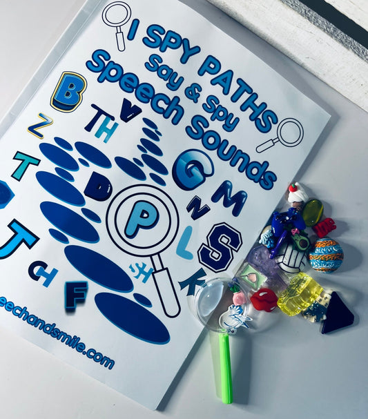 Speech Therapy Activity Book I Spy Paths Speech Sounds Say and Spy All Word Positions Pair with Mini Objects Speech Therapy - Speech and Smile