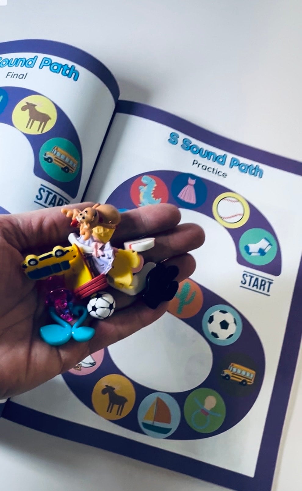 Speech Therapy Activity Book Speech Sounds Workbook Sound Paths Book All Word Positions Pair with Mini Objects Speech Therapy - Speech and Smile