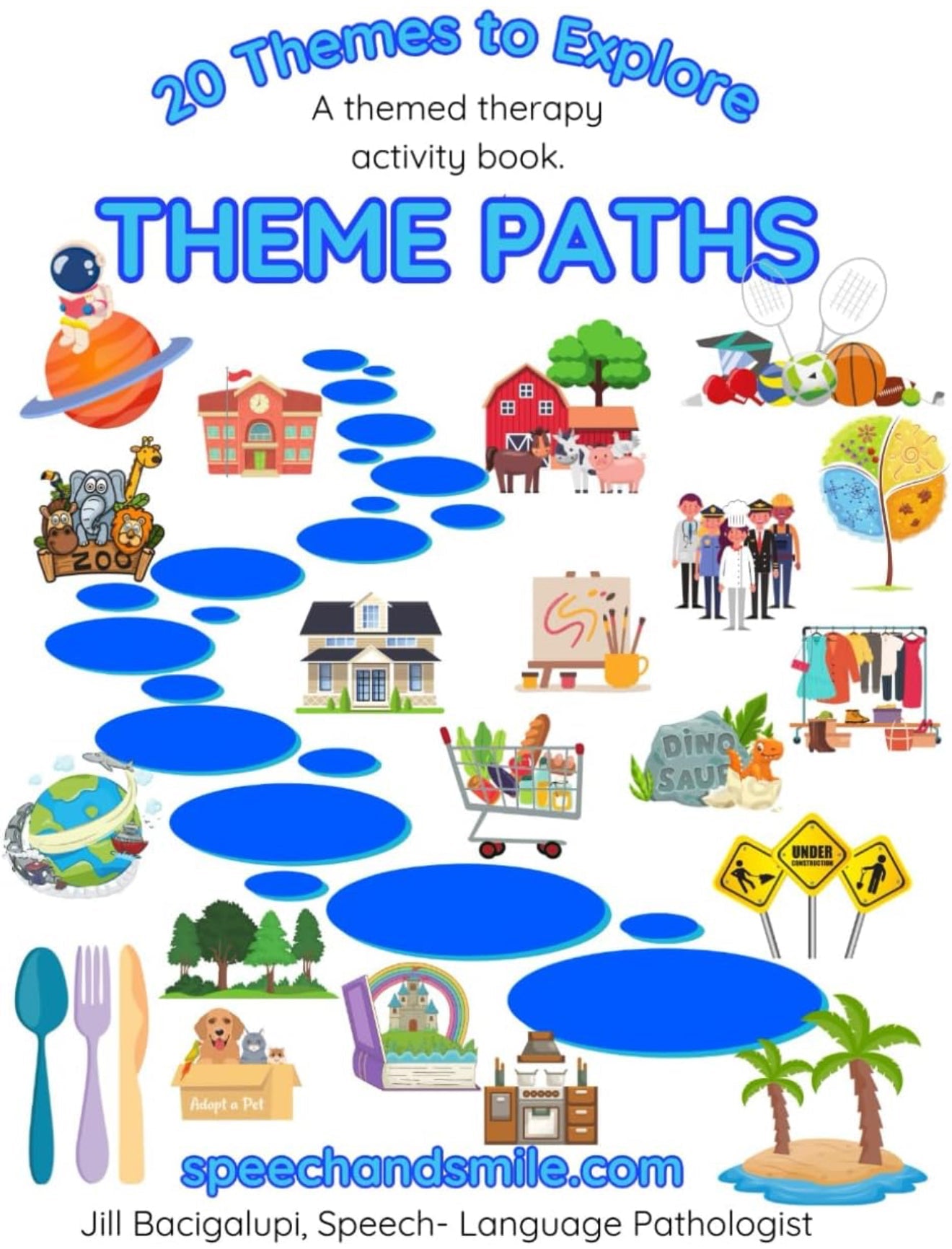 Speech Therapy Activity Book – THEME Paths – Pair with Mini Objects - Speech and Smile