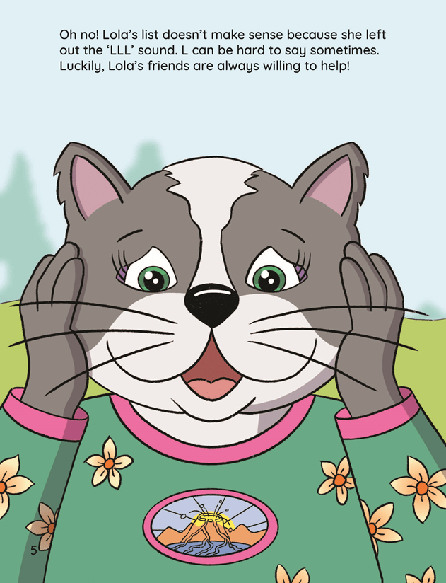 Speech Therapy Book for Targeting L Sounds - Lola Says L - Learn to Say and Read the /L/ Sound - Speech and Smile
