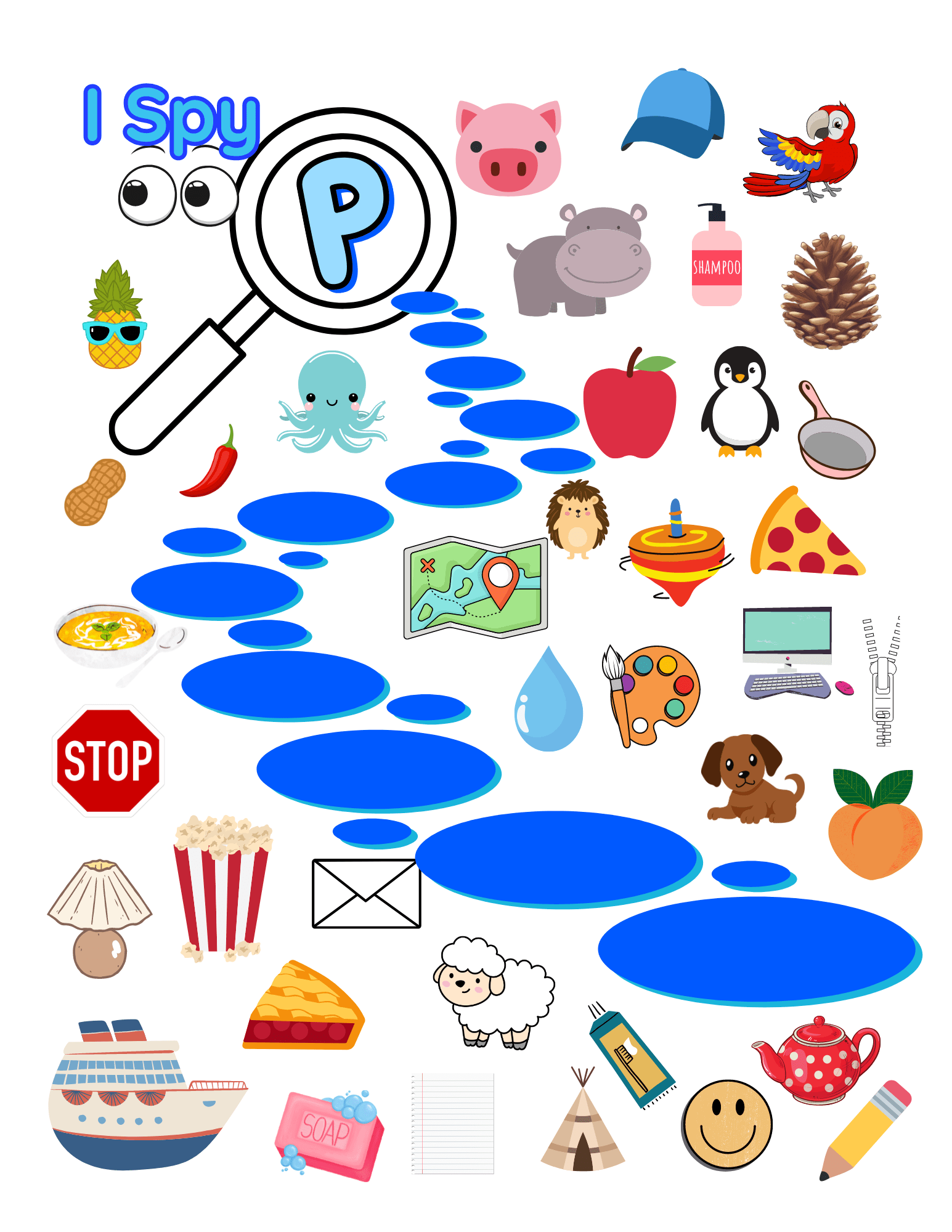 Speech Therapy I Spy P Sound Worksheet I Spy Activity Letter P Printable I Spy Worksheet - Speech and Smile