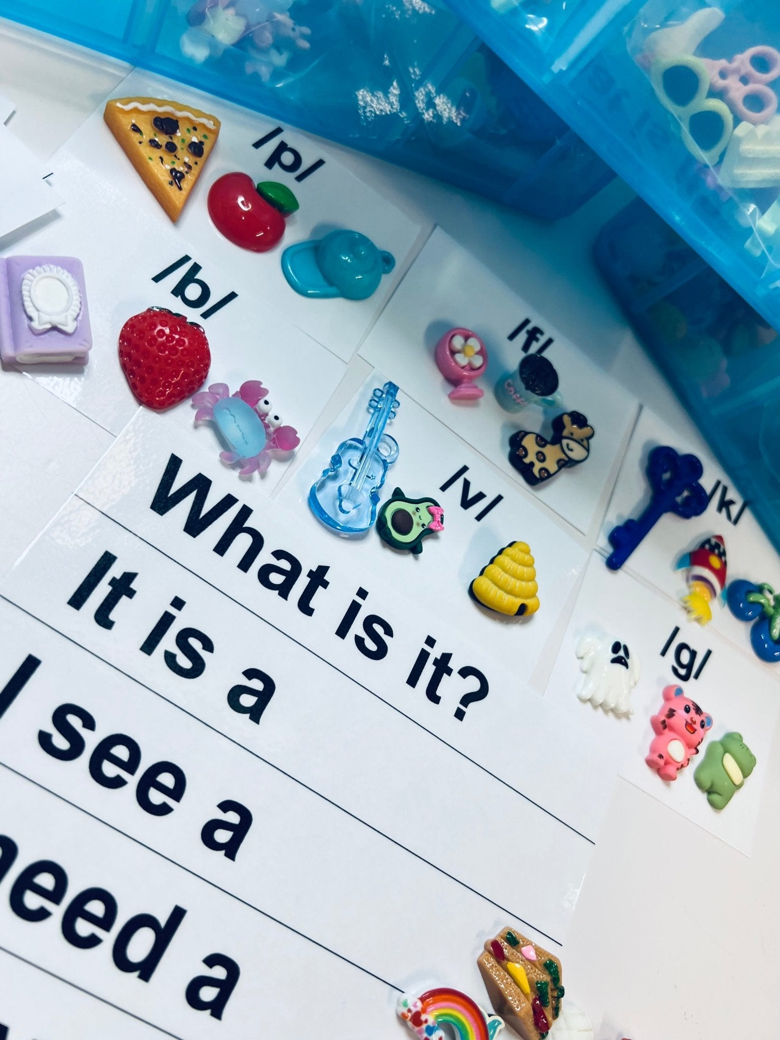 Speech Therapy Mini Objects Set – 300+ Articulation Trinkets with Sound Cards in Portable Case | Say & Play Mini Objects™ Kit for Speech Sounds - Speech and Smile