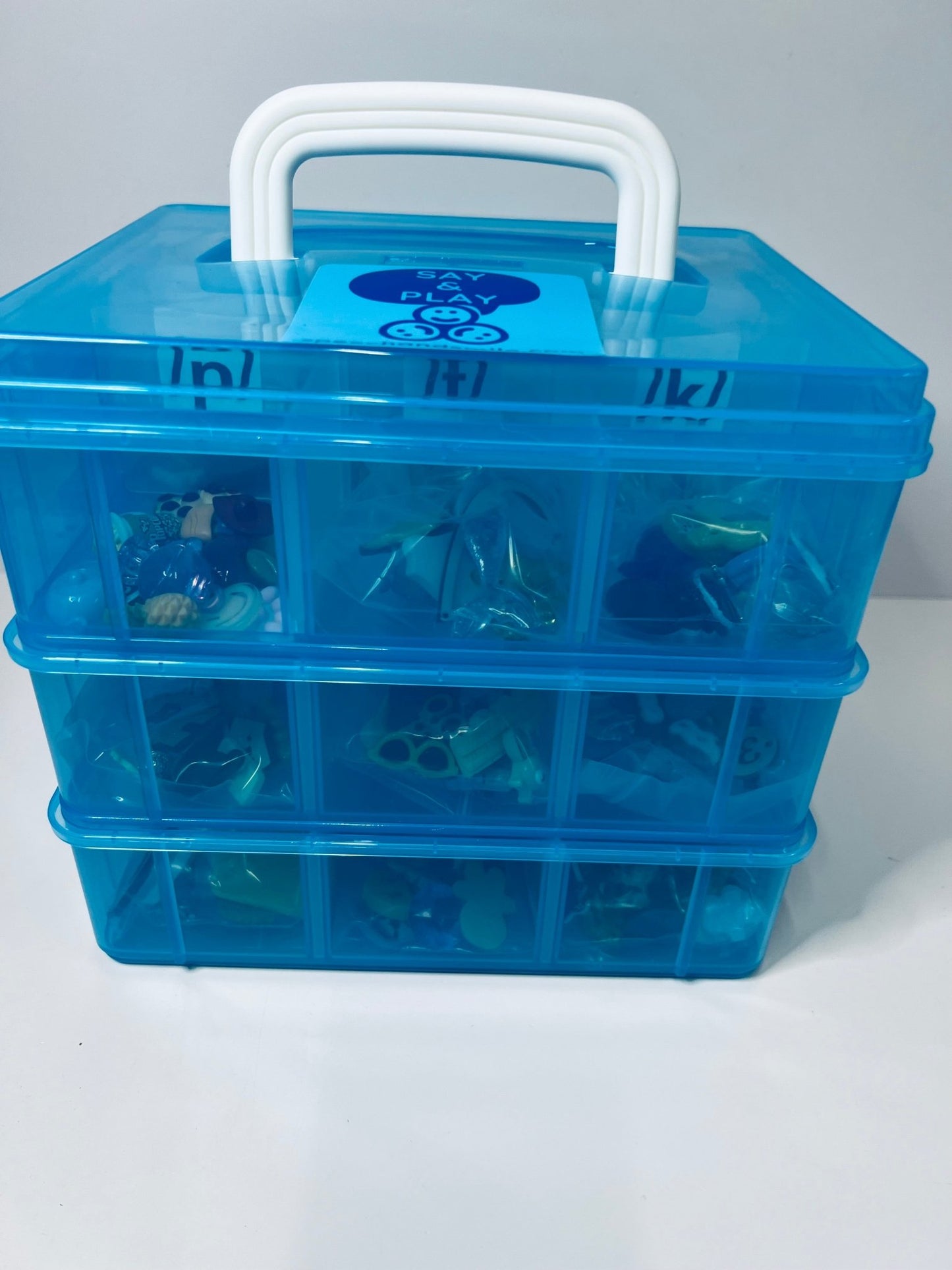 Speech Therapy Mini Objects Set – 300+ Articulation Trinkets with Sound Cards in Portable Case | Say & Play Mini Objects™ Kit for Speech Sounds - Speech and Smile