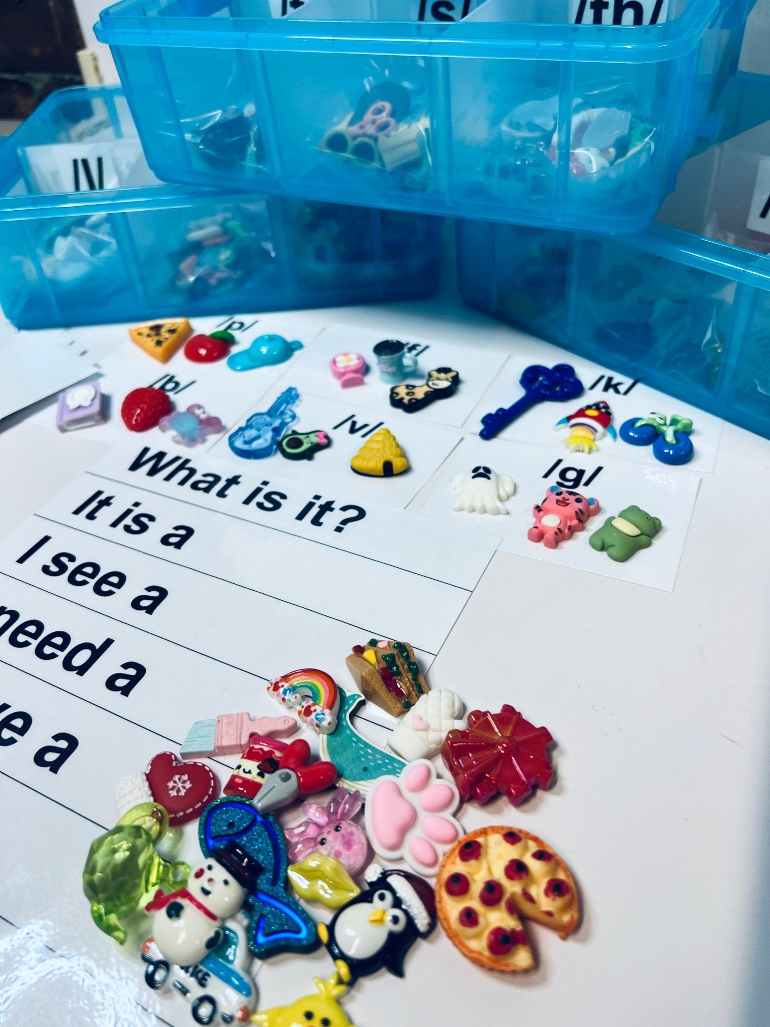 Speech Therapy Mini Objects Set – 300+ Articulation Trinkets with Sound Cards in Portable Case | Say & Play Mini Objects™ Kit for Speech Sounds - Speech and Smile