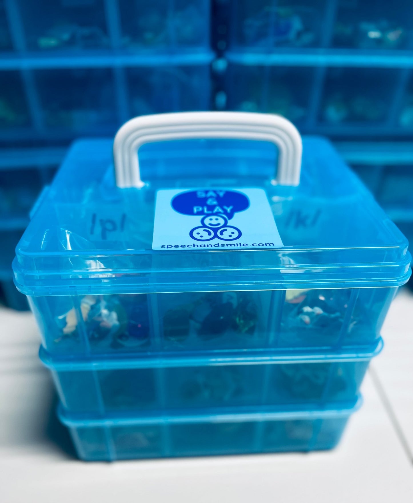 Speech Therapy Mini Objects Set – 300+ Articulation Trinkets with Sound Cards in Portable Case | Say & Play Mini Objects™ Kit for Speech Sounds - Speech and Smile