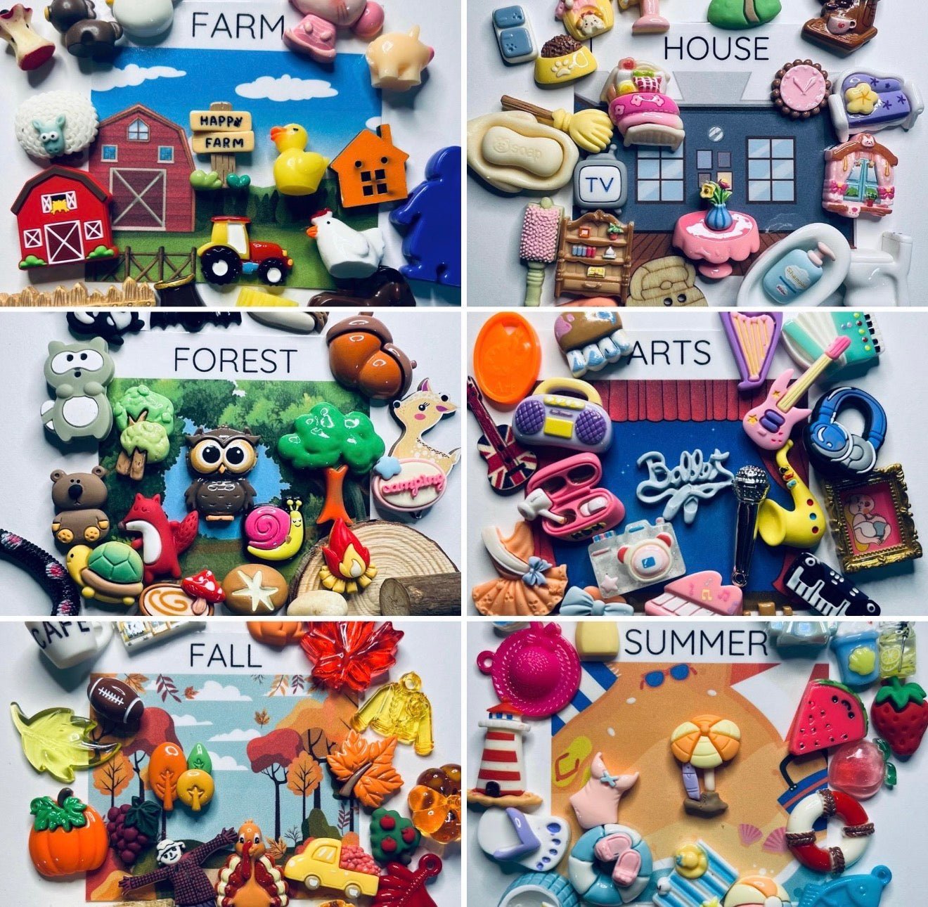 Speech Therapy Mini Objects Set for 18 Themes - Sorting - Categories Set - Portable Storage - Speech and Smile