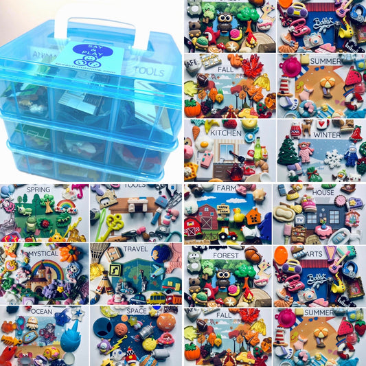Speech Therapy Mini Objects Set for 18 Themes - Sorting - Categories Set - Portable Storage - Speech and Smile