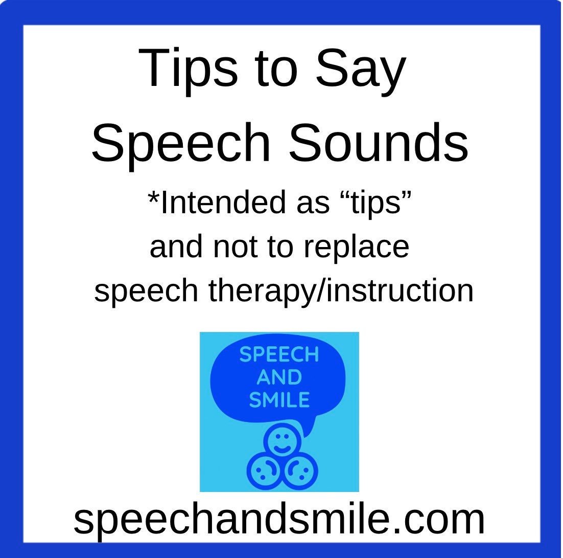 Speech Therapy Tip Cards FREE PRINTABLE Speech Therapy Cue Cards Tips to Make Speech Sounds - Speech and Smile