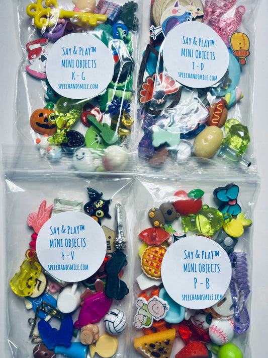 Speech Therapy Trinkets by Sounds INDIVIDUAL BAGS Speech Therapy Mini Objects Articulation - Speech and Smile