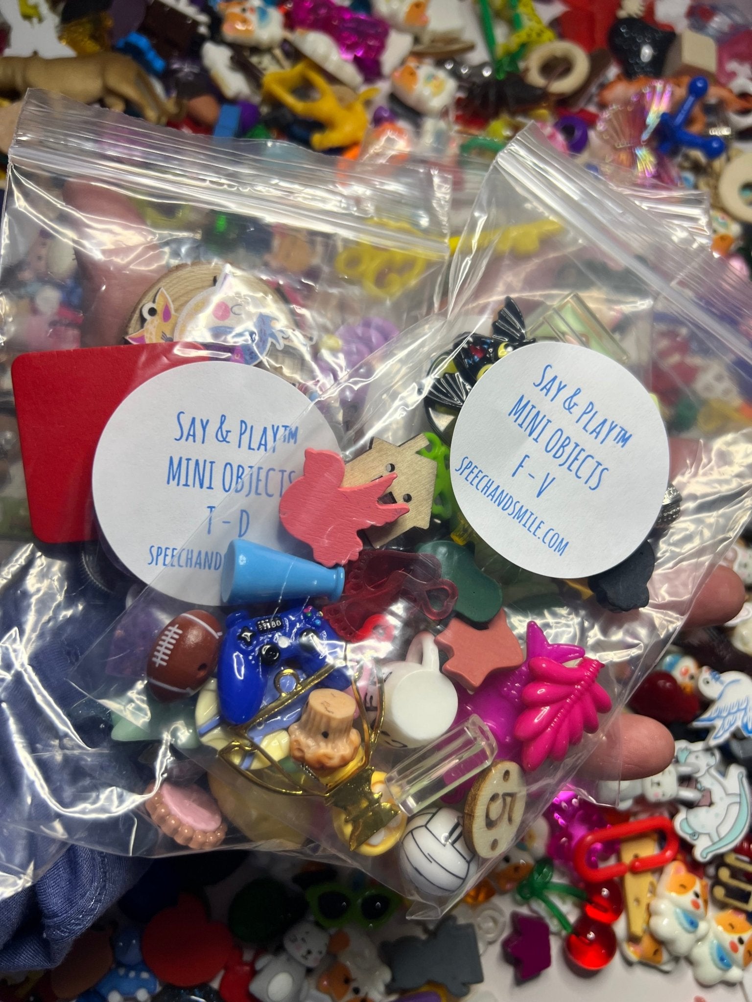 Speech Therapy Trinkets by Sounds INDIVIDUAL BAGS Speech Therapy Mini Objects Articulation - Speech and Smile