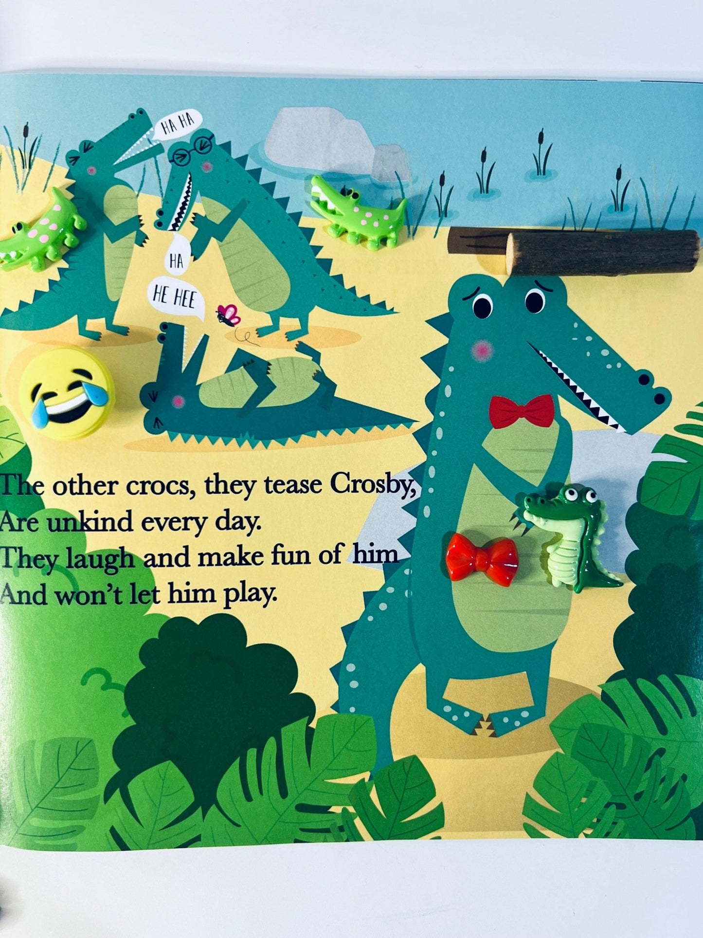 Story Kit (book included) for Crosby the Not so Snappy Crocodile Say and Play Mini Objects Speech Therapy Book About Differences - Speech and Smile