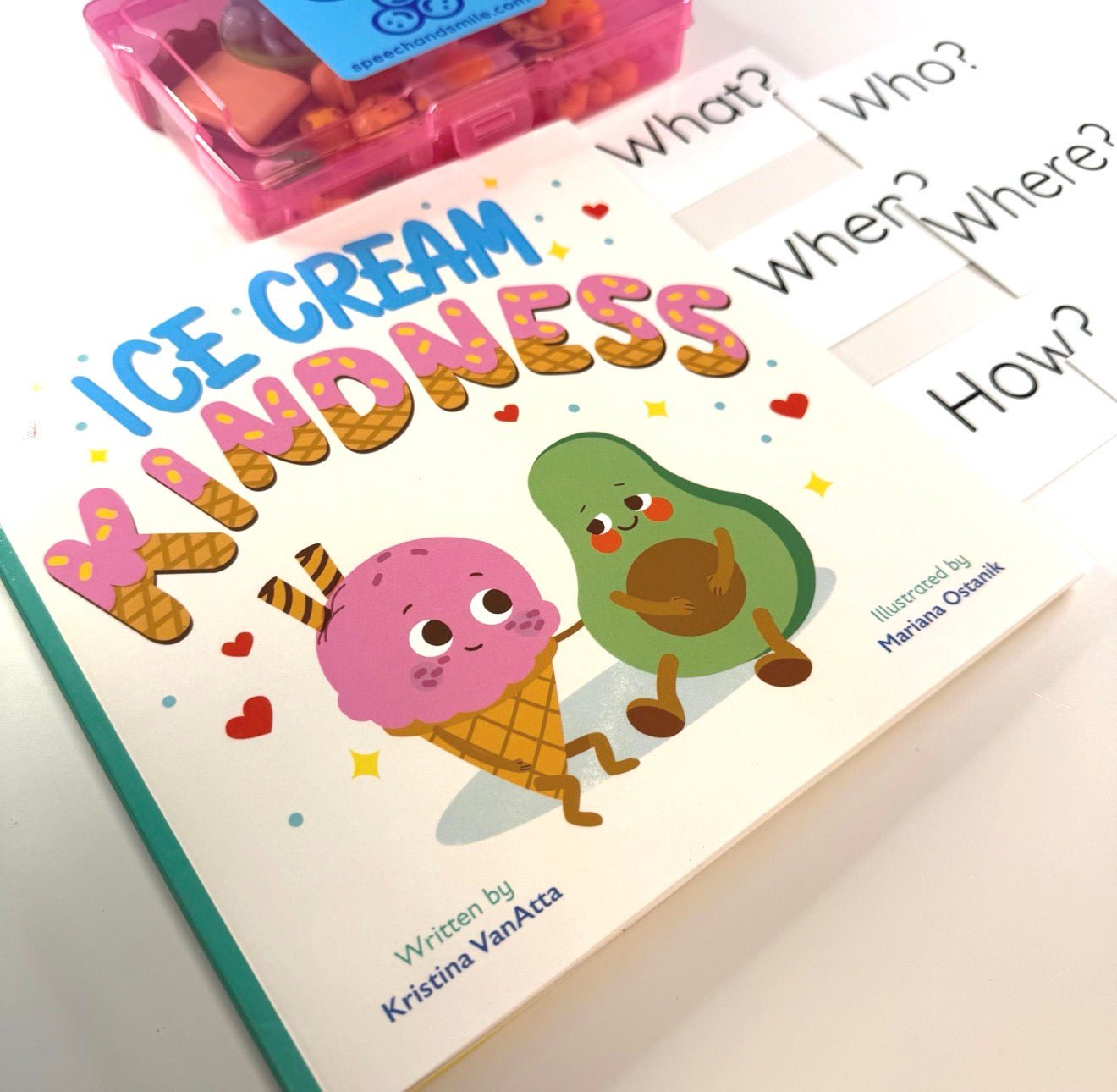 Story Kit Mini Objects for the Book Ice Cream Kindness - INCLUDES BOOK - Speech and Smile