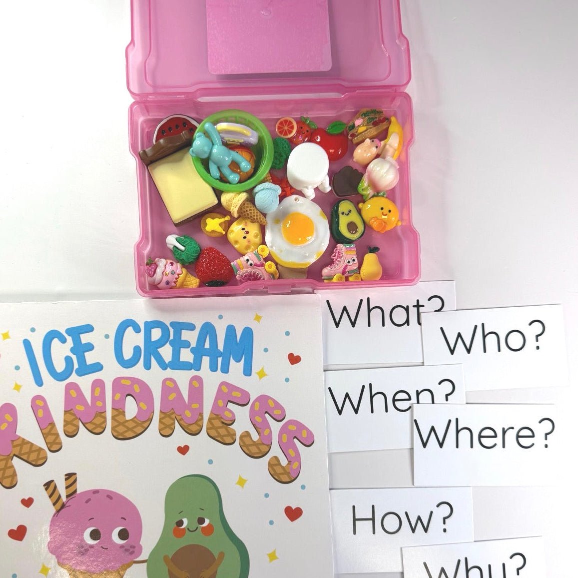 Story Kit Mini Objects for the Book Ice Cream Kindness - INCLUDES BOOK - Speech and Smile