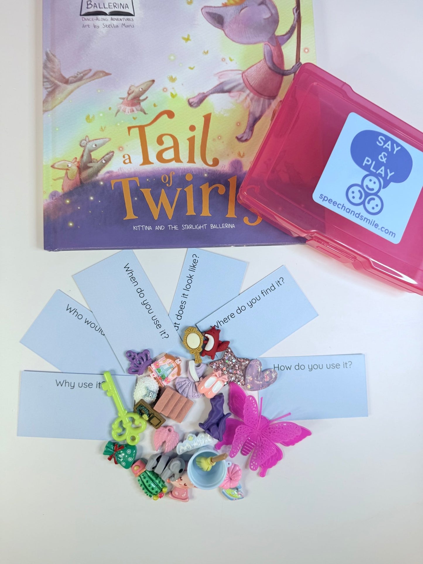 Story Kit with Mini Objects - A Tail Of Twirls - INCLUDES BOOK Creative Movement Book Set - Speech and Smile