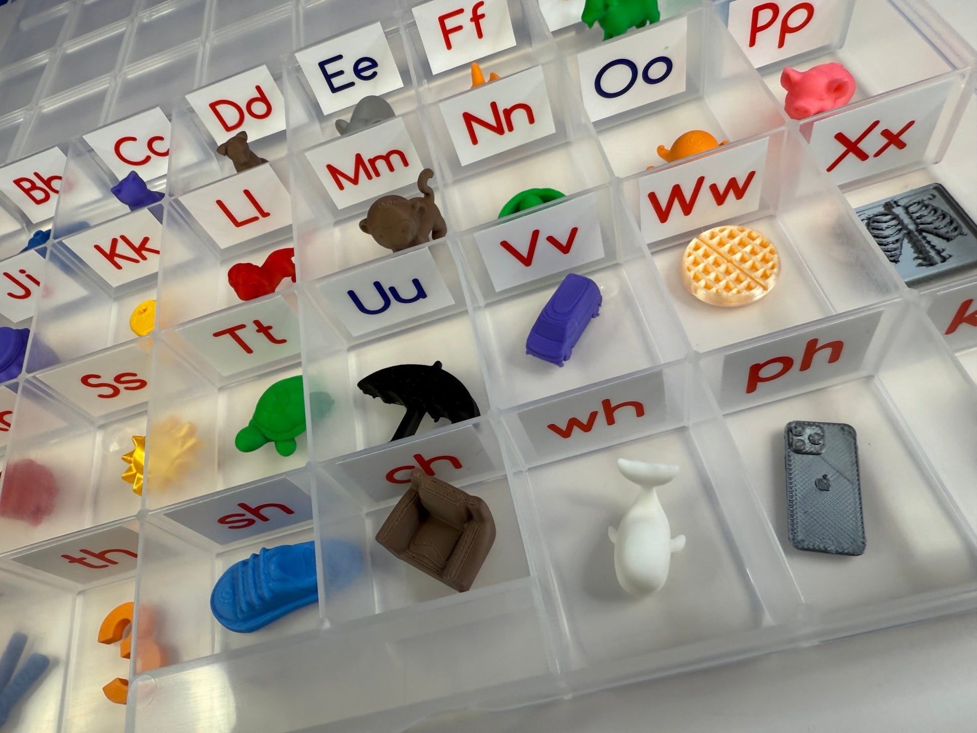 Talkets™ 32 Mini Objects Alphabet & Digraph Set with Labeled Storage Case | Speech Therapy Mini Object | Phonics Manipulatives - Speech and Smile