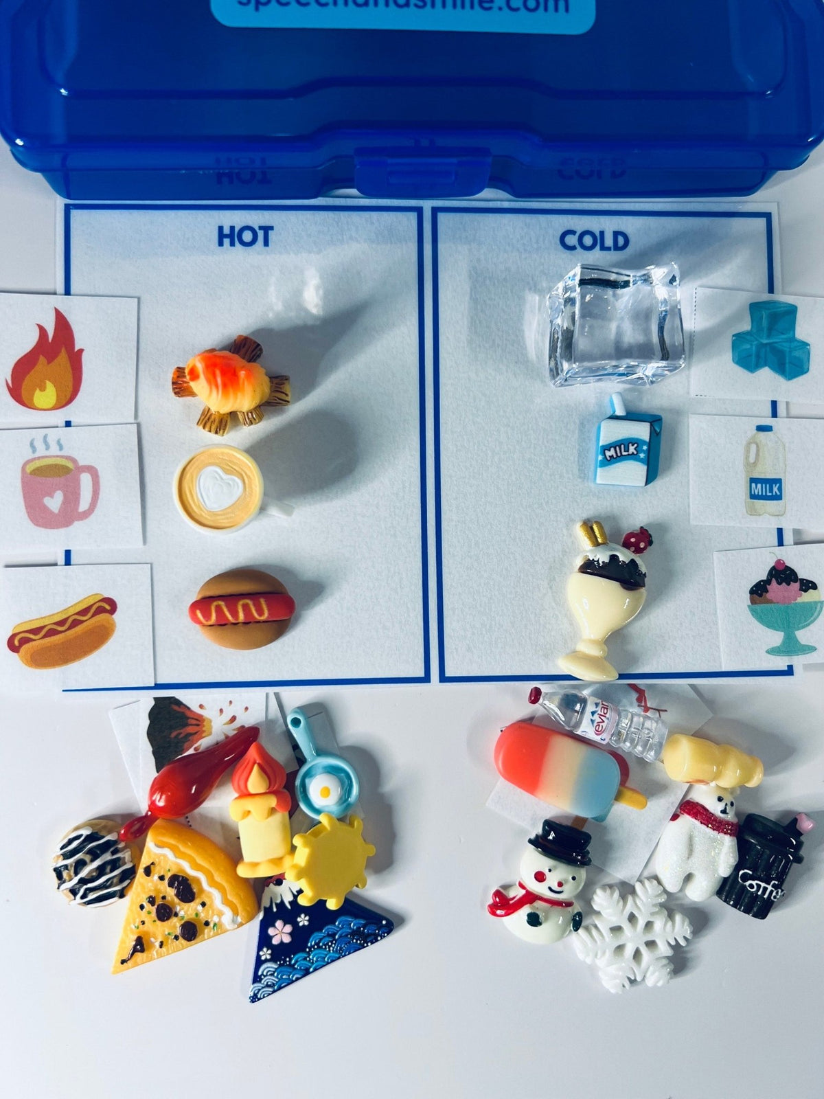 Science Sorting Objects TEMPERATURE Preschool SCIENCE Sort Hot Cold Task Box with Mini Objects ...